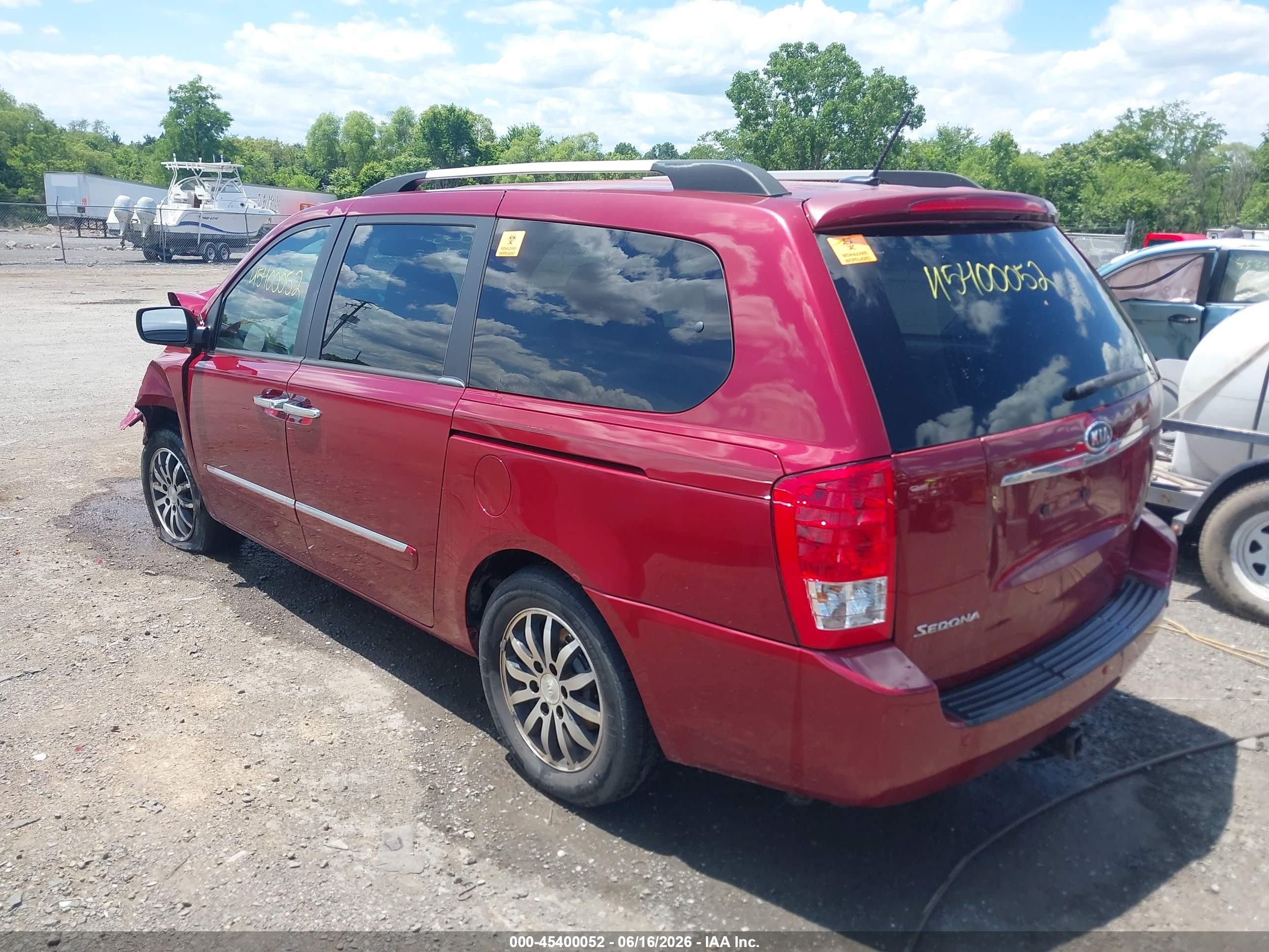 2012 Kia Sedona Ex Красный vin: KNDMH4C71C6468900