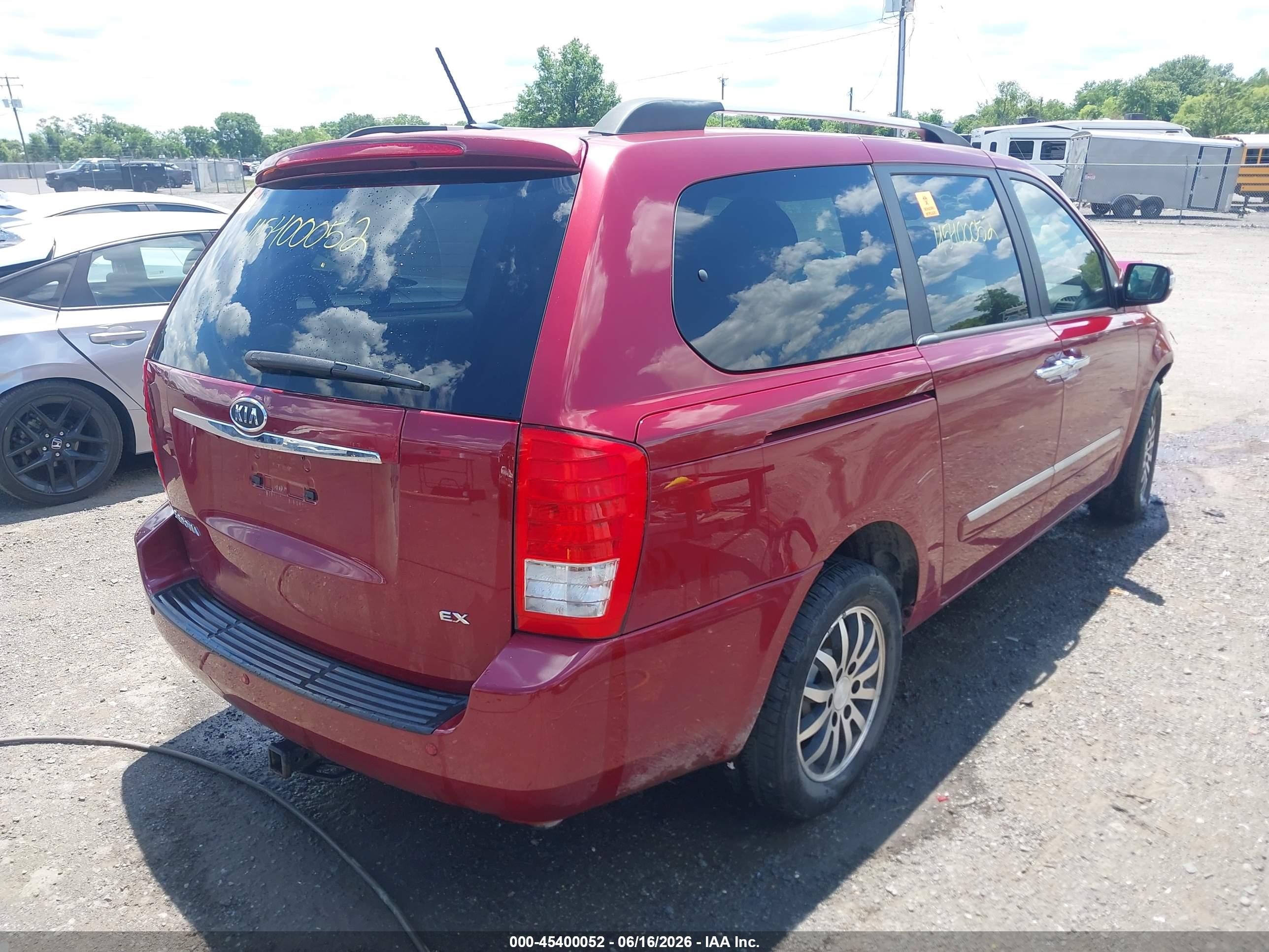 2012 Kia Sedona Ex Красный vin: KNDMH4C71C6468900