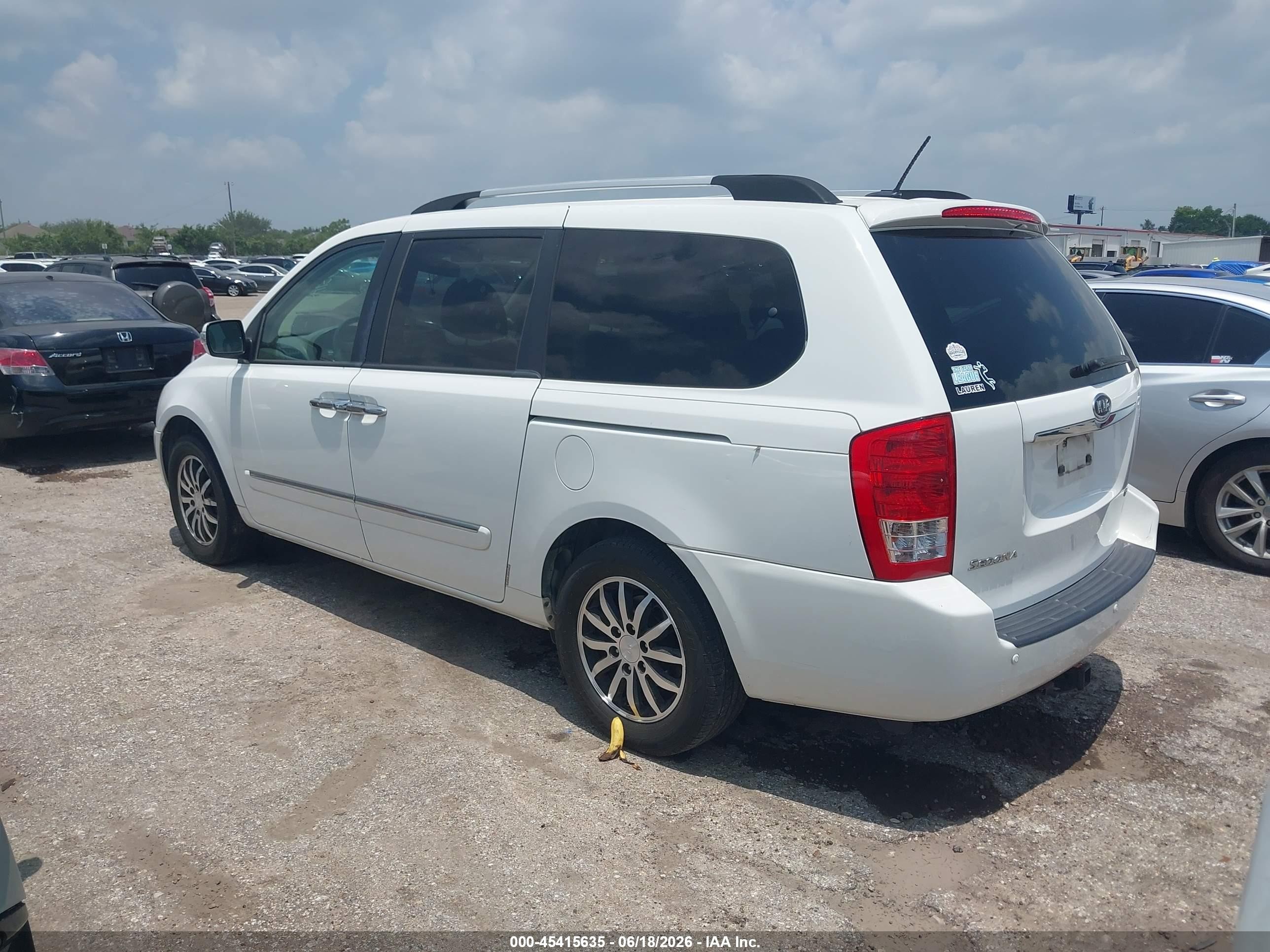 2012 Kia Sedona Ex White vin: KNDMH4C71C6485857