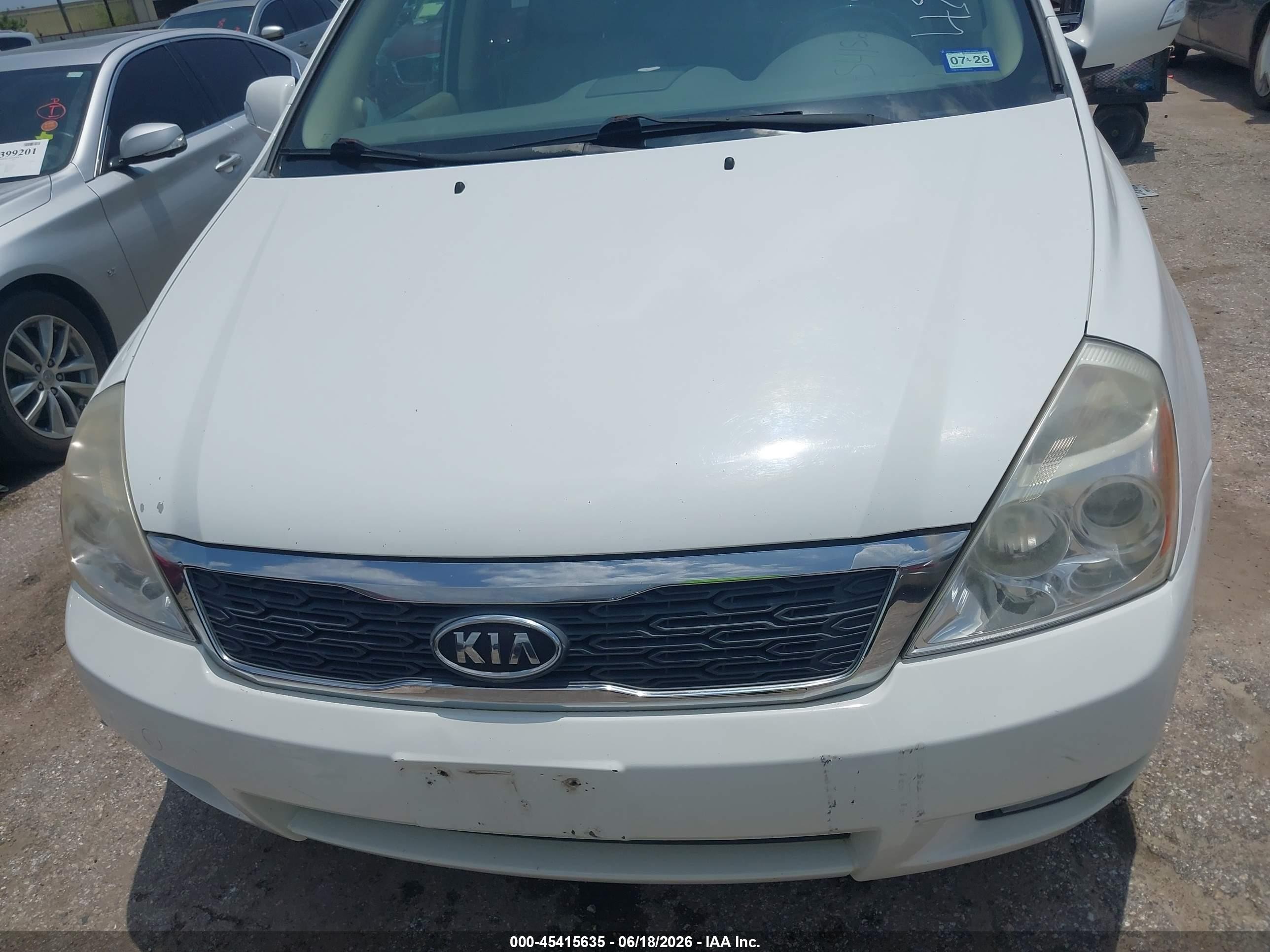 2012 Kia Sedona Ex White vin: KNDMH4C71C6485857