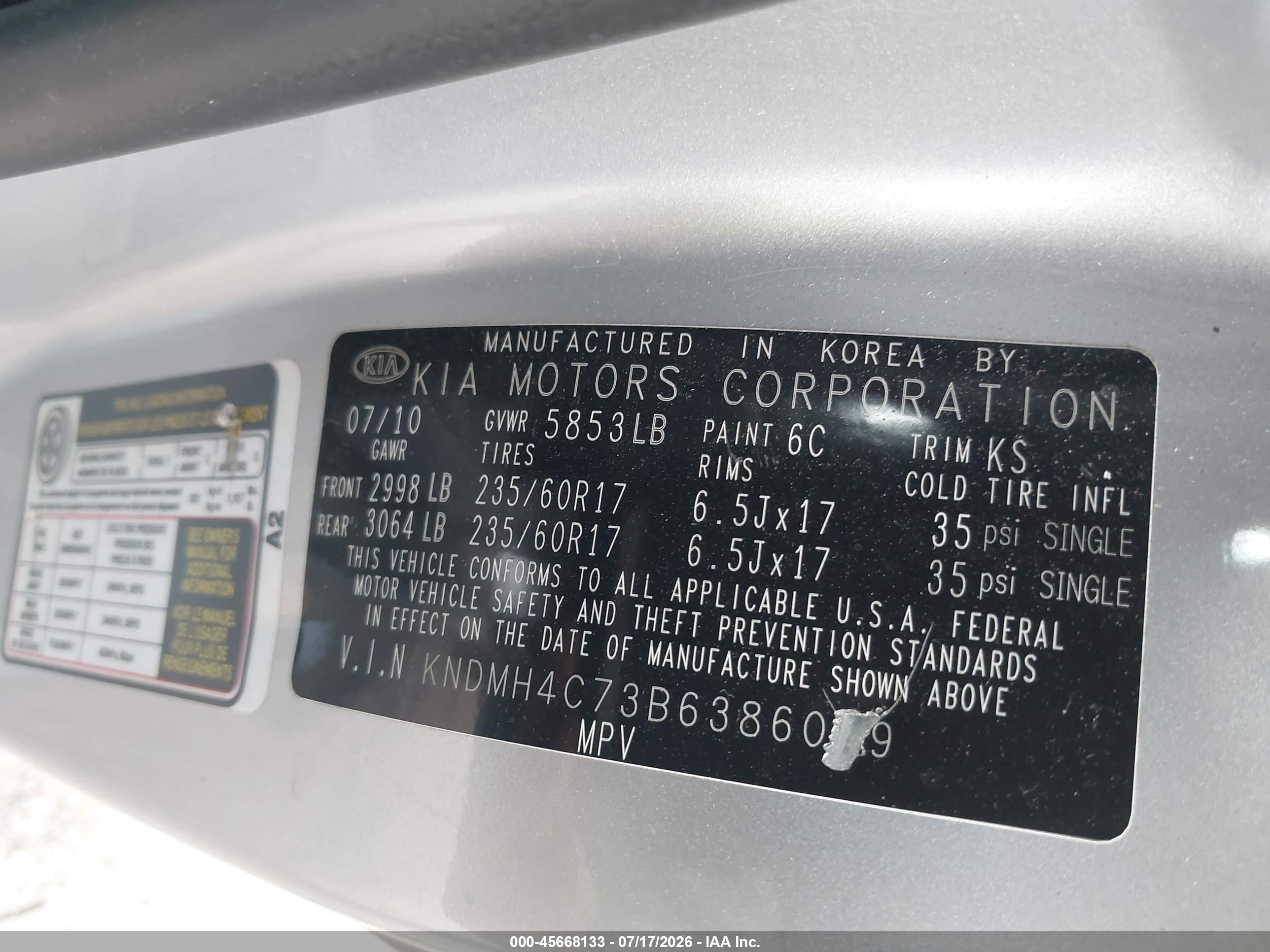 2011 Kia Sedona Ex Серебряный vin: KNDMH4C73B6386049