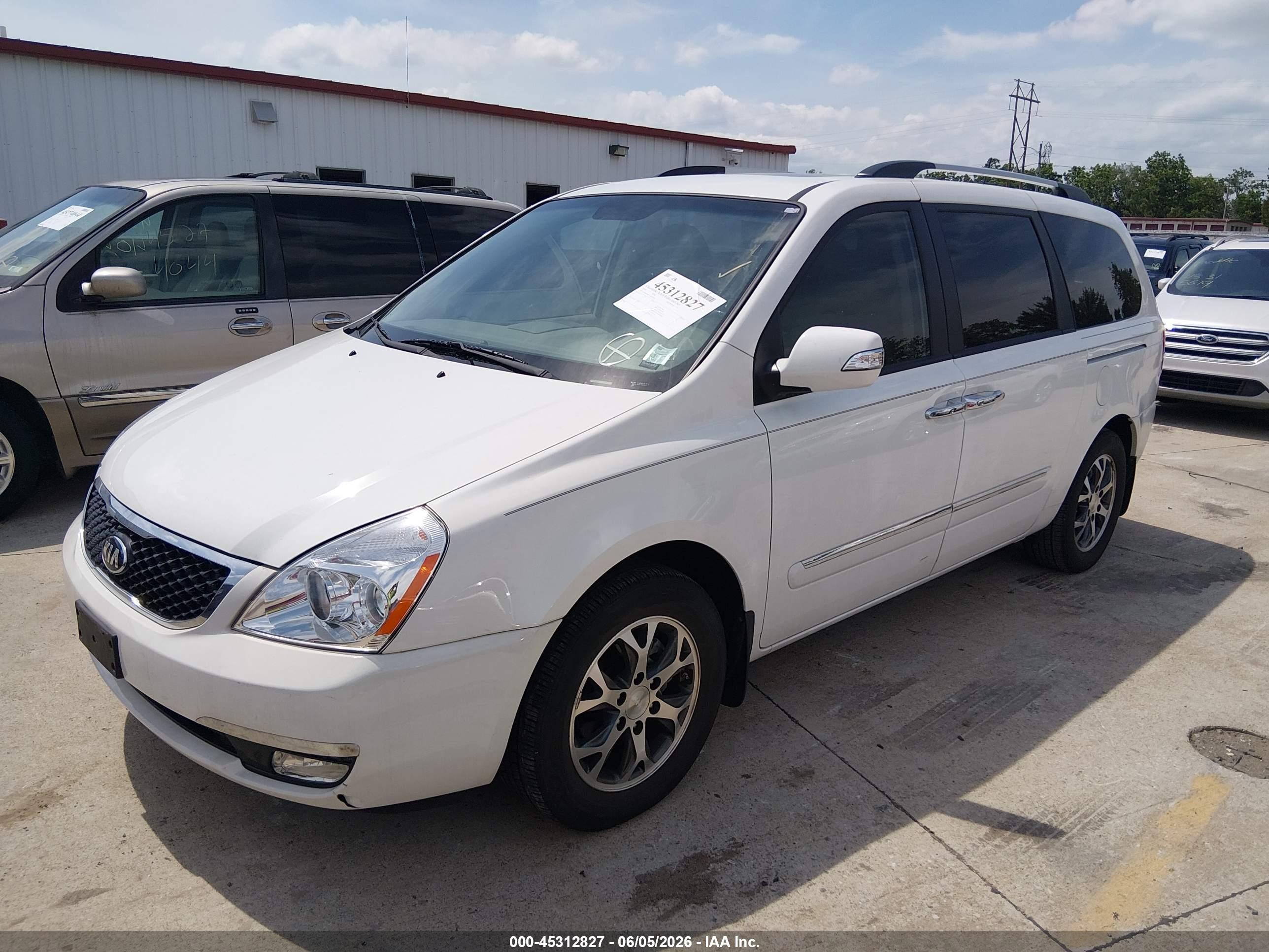 2014 Kia Sedona Ex White vin: KNDMH4C73E6535838