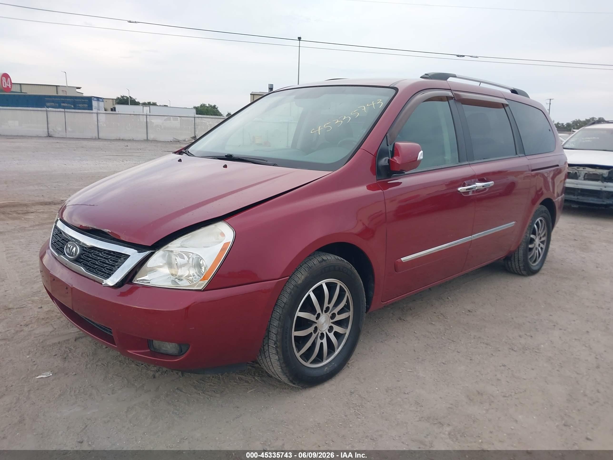 2012 Kia Sedona Ex Maroon vin: KNDMH4C76C6426366