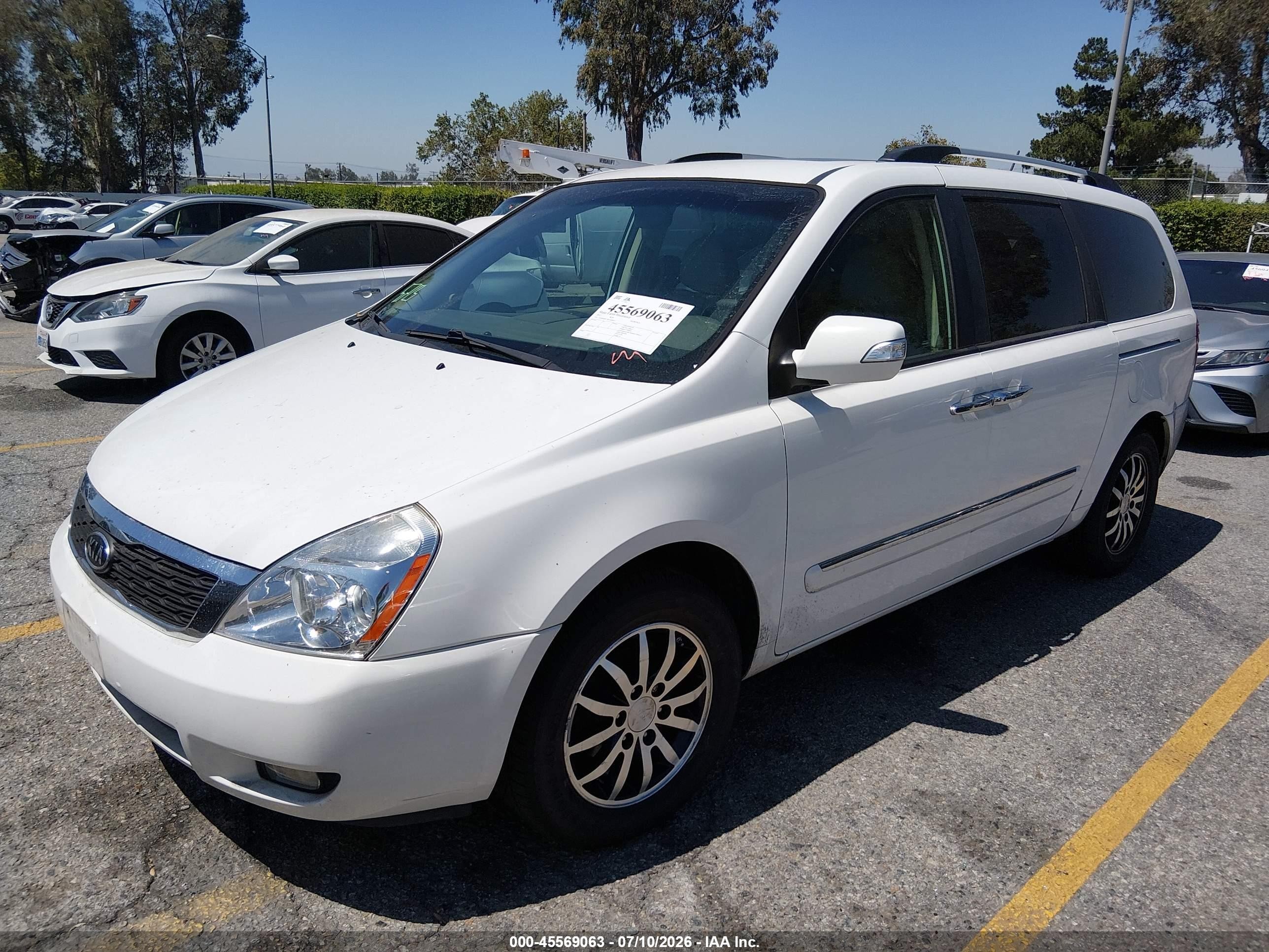 2012 Kia Sedona Ex White vin: KNDMH4C76C6488432