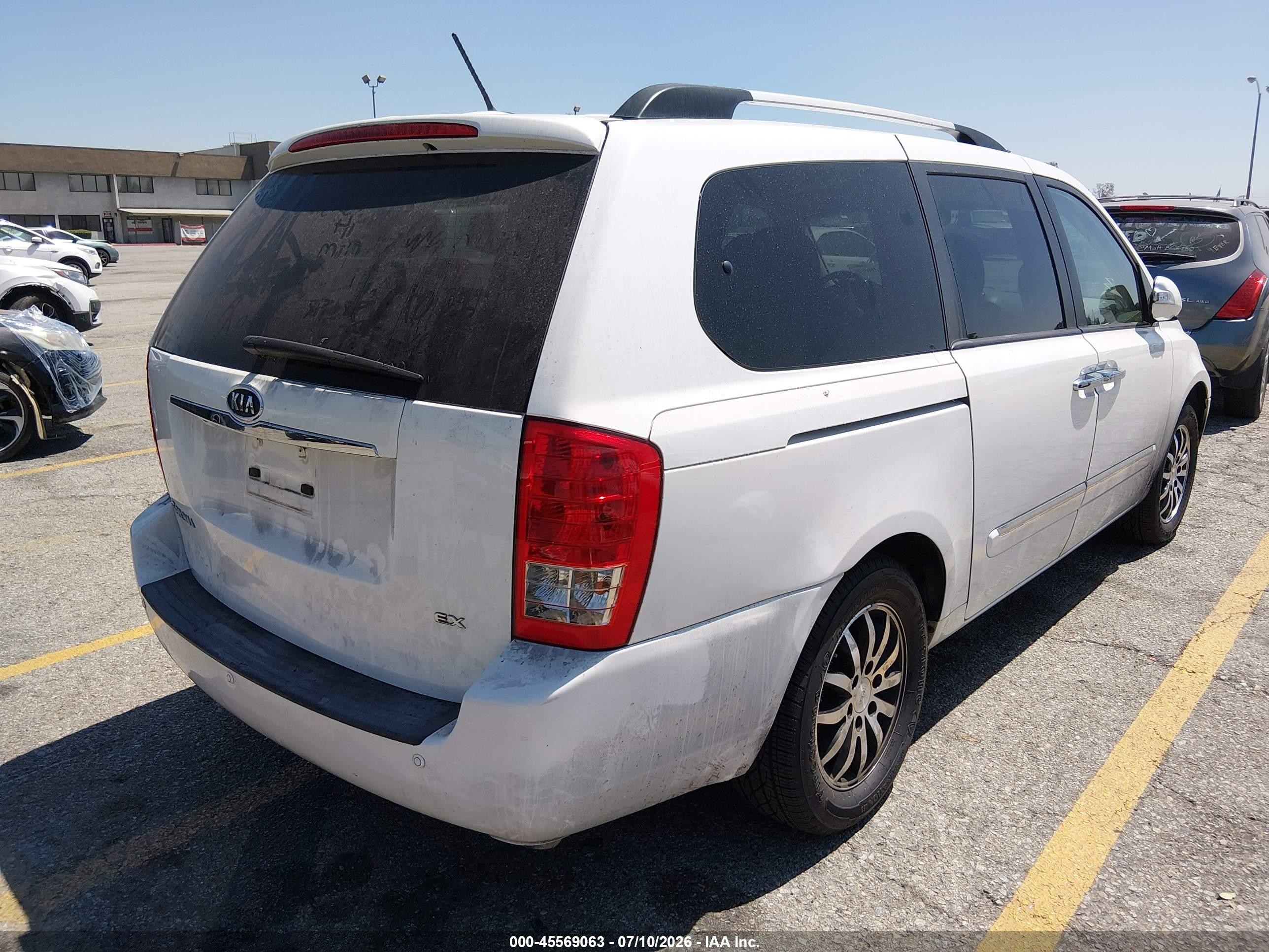 2012 Kia Sedona Ex White vin: KNDMH4C76C6488432