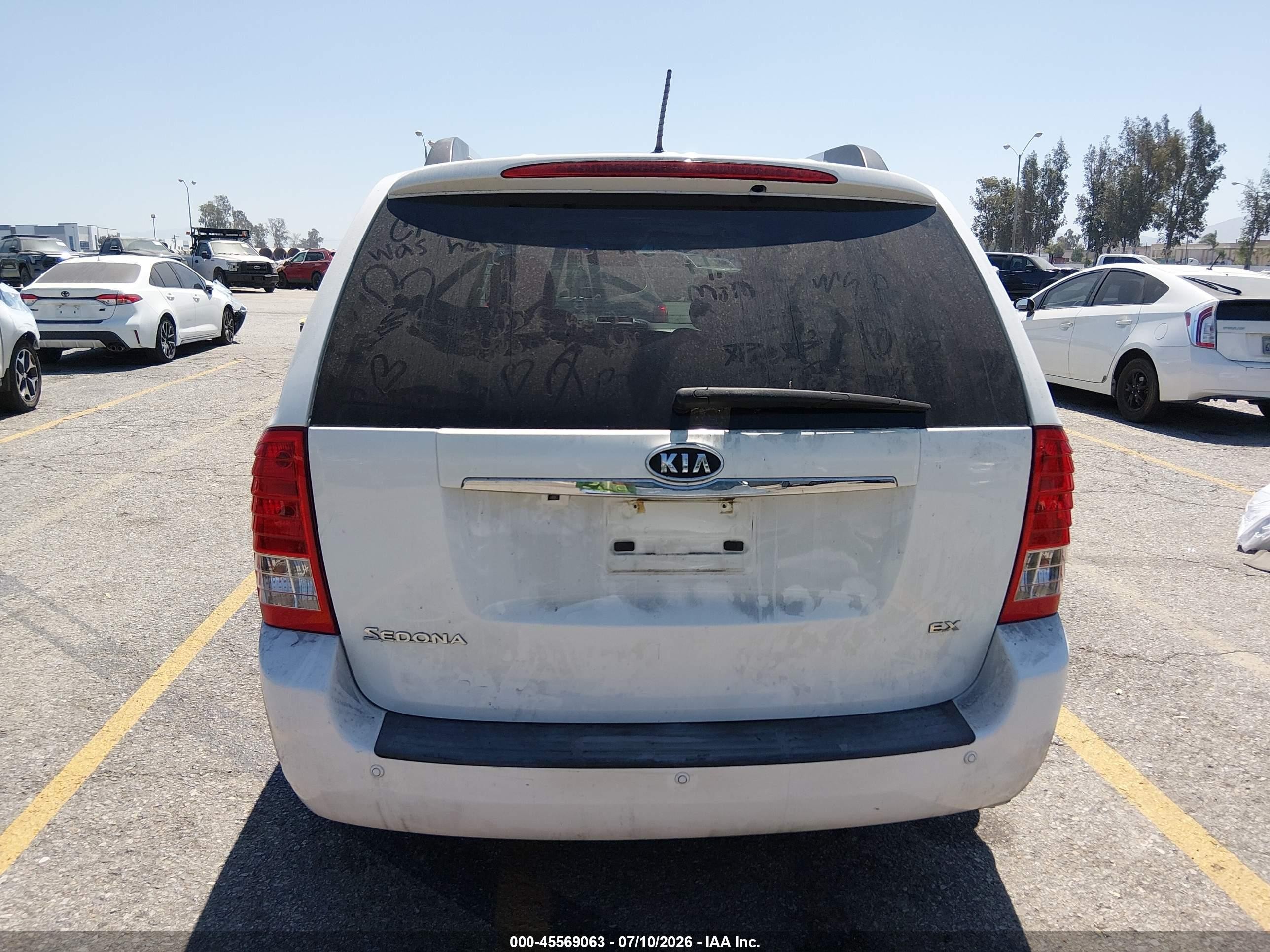 2012 Kia Sedona Ex White vin: KNDMH4C76C6488432