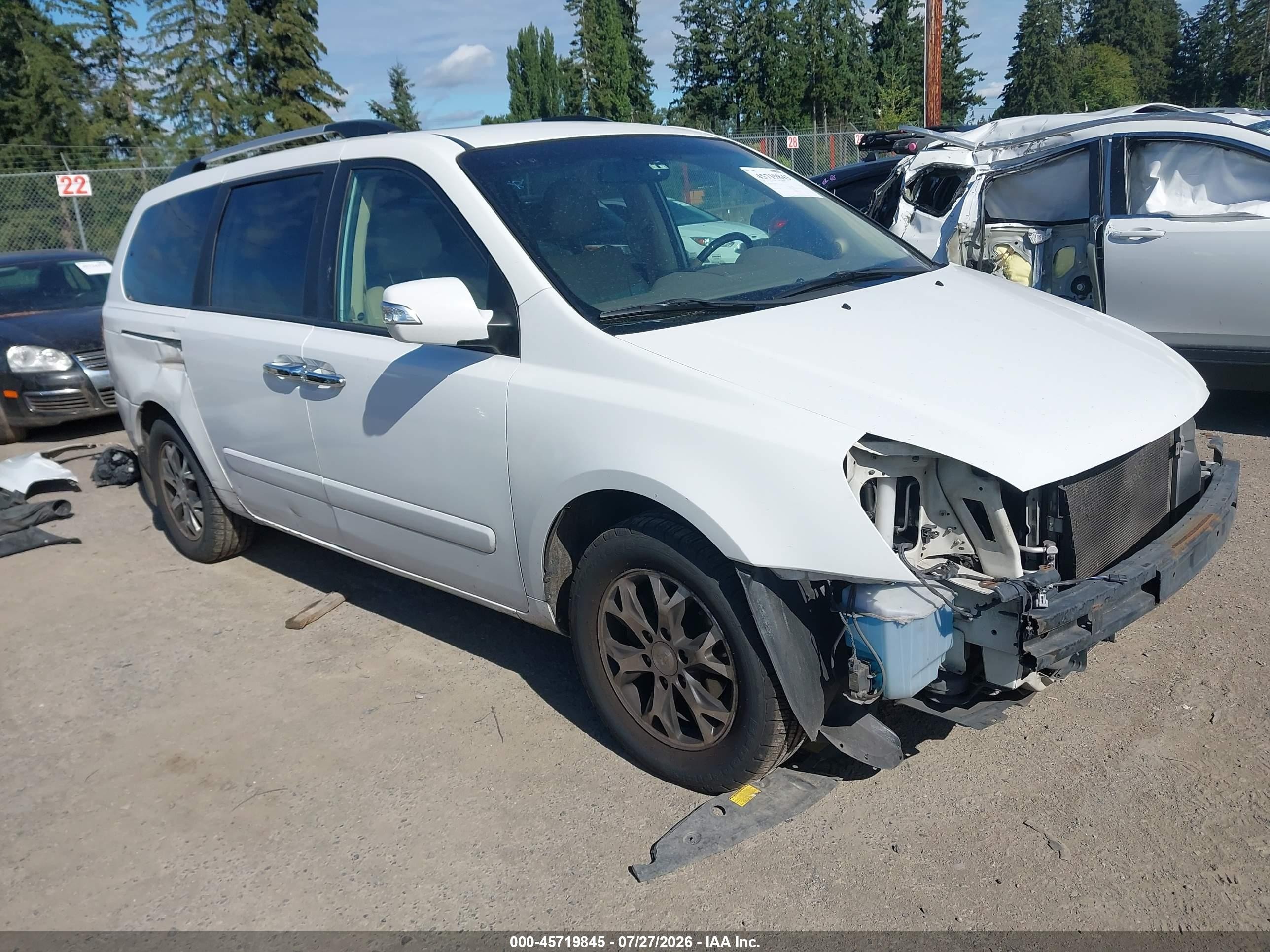 2014 Kia Sedona Ex White vin: KNDMH4C77E6564744