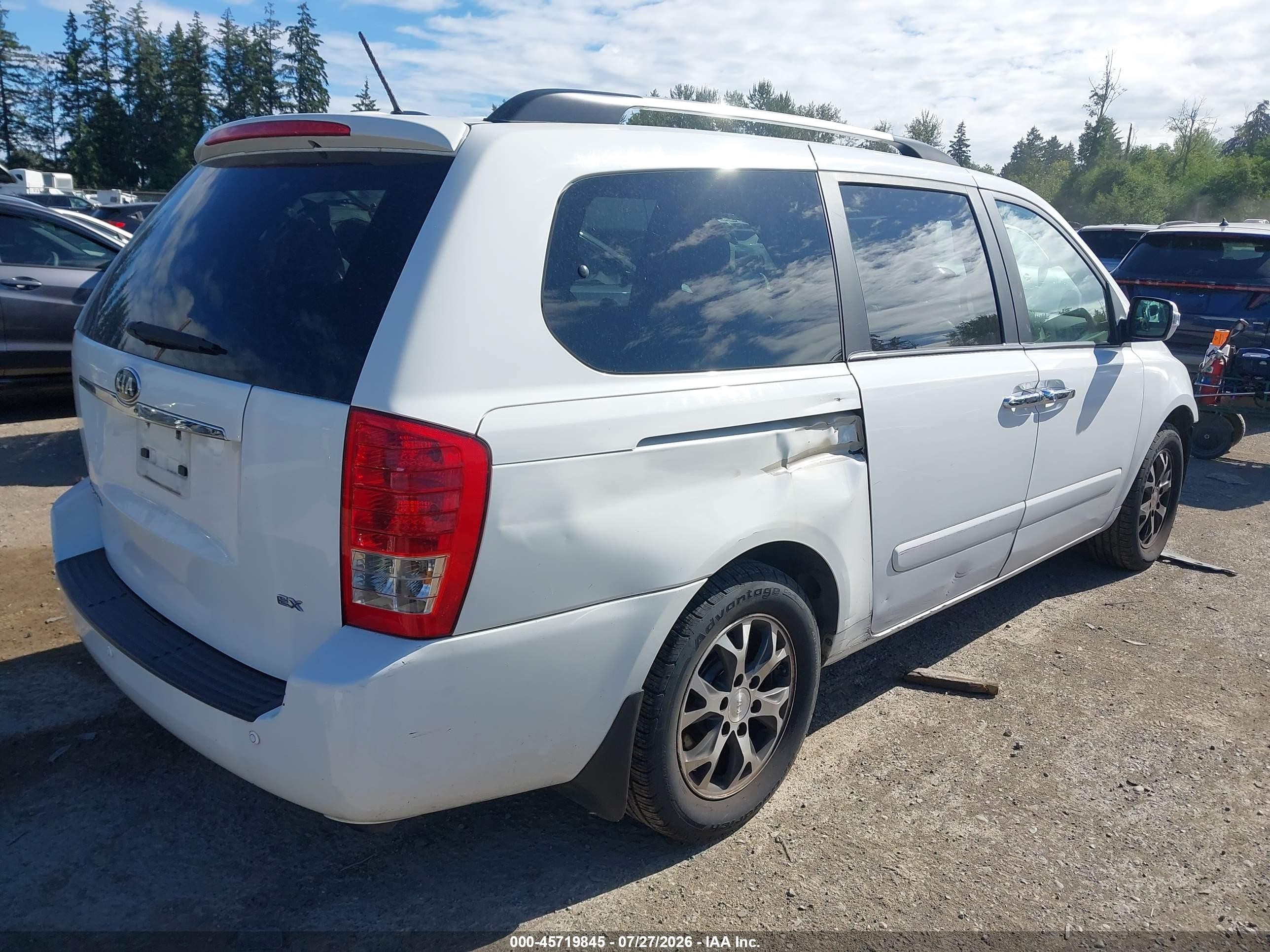2014 Kia Sedona Ex White vin: KNDMH4C77E6564744