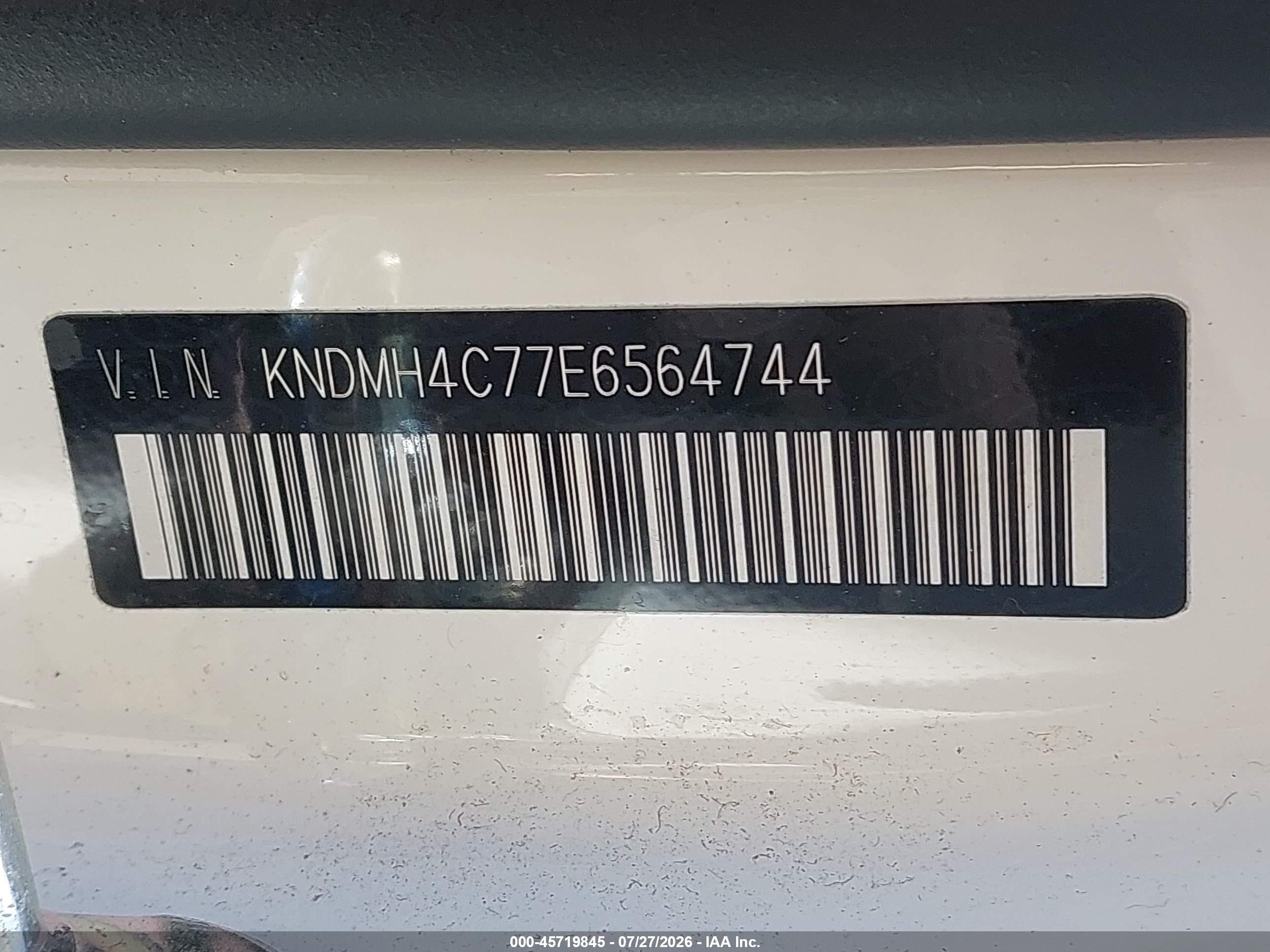 2014 Kia Sedona Ex White vin: KNDMH4C77E6564744