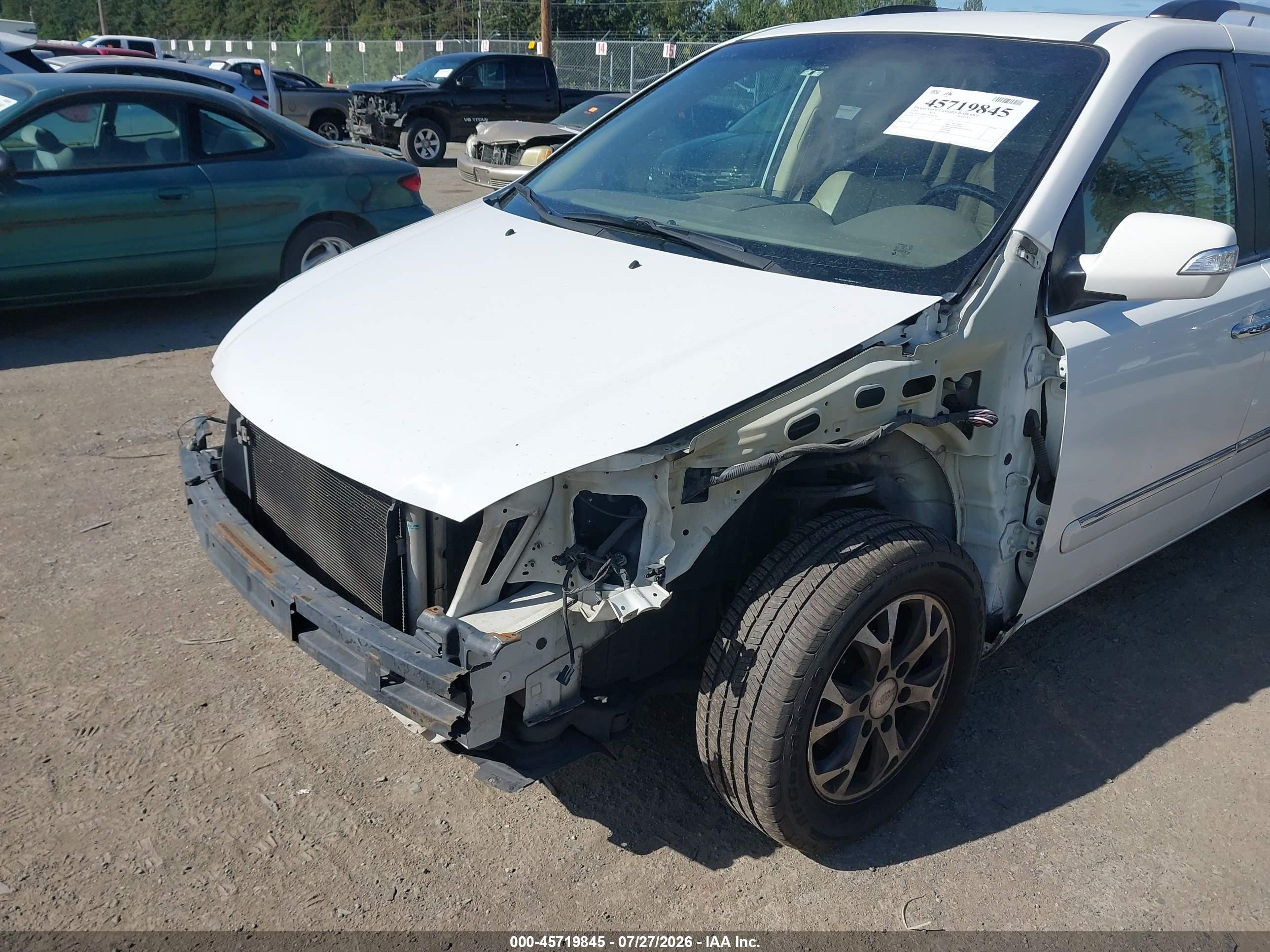 2014 Kia Sedona Ex White vin: KNDMH4C77E6564744