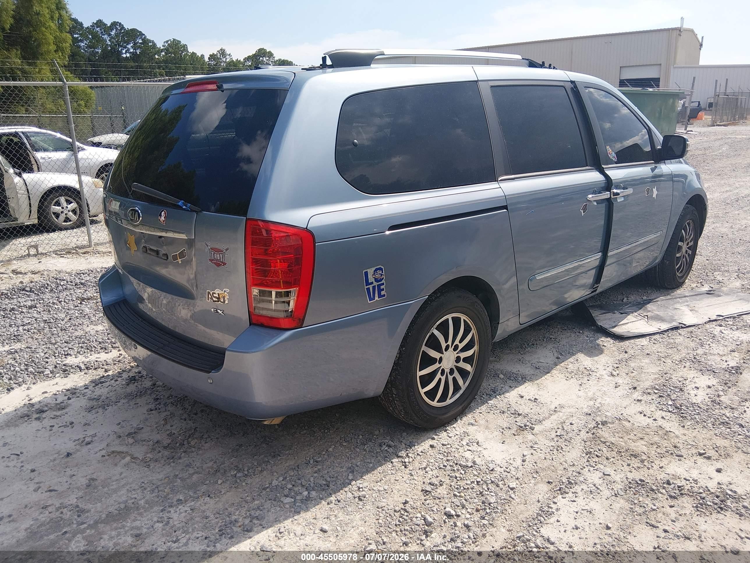 2011 Kia Sedona Ex Синий vin: KNDMH4C79B6374035