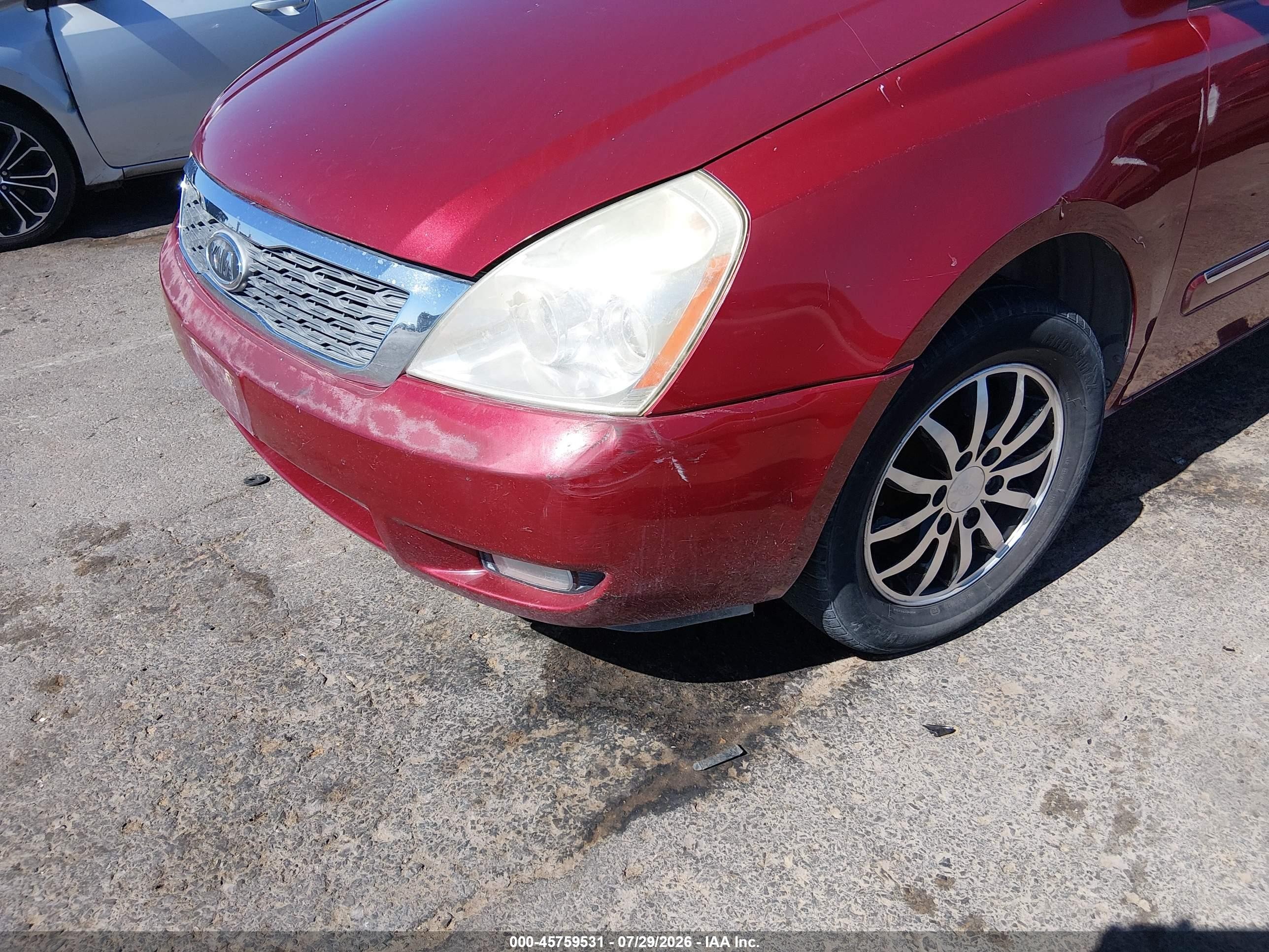 2012 Kia Sedona Ex Red vin: KNDMH4C79C6432713