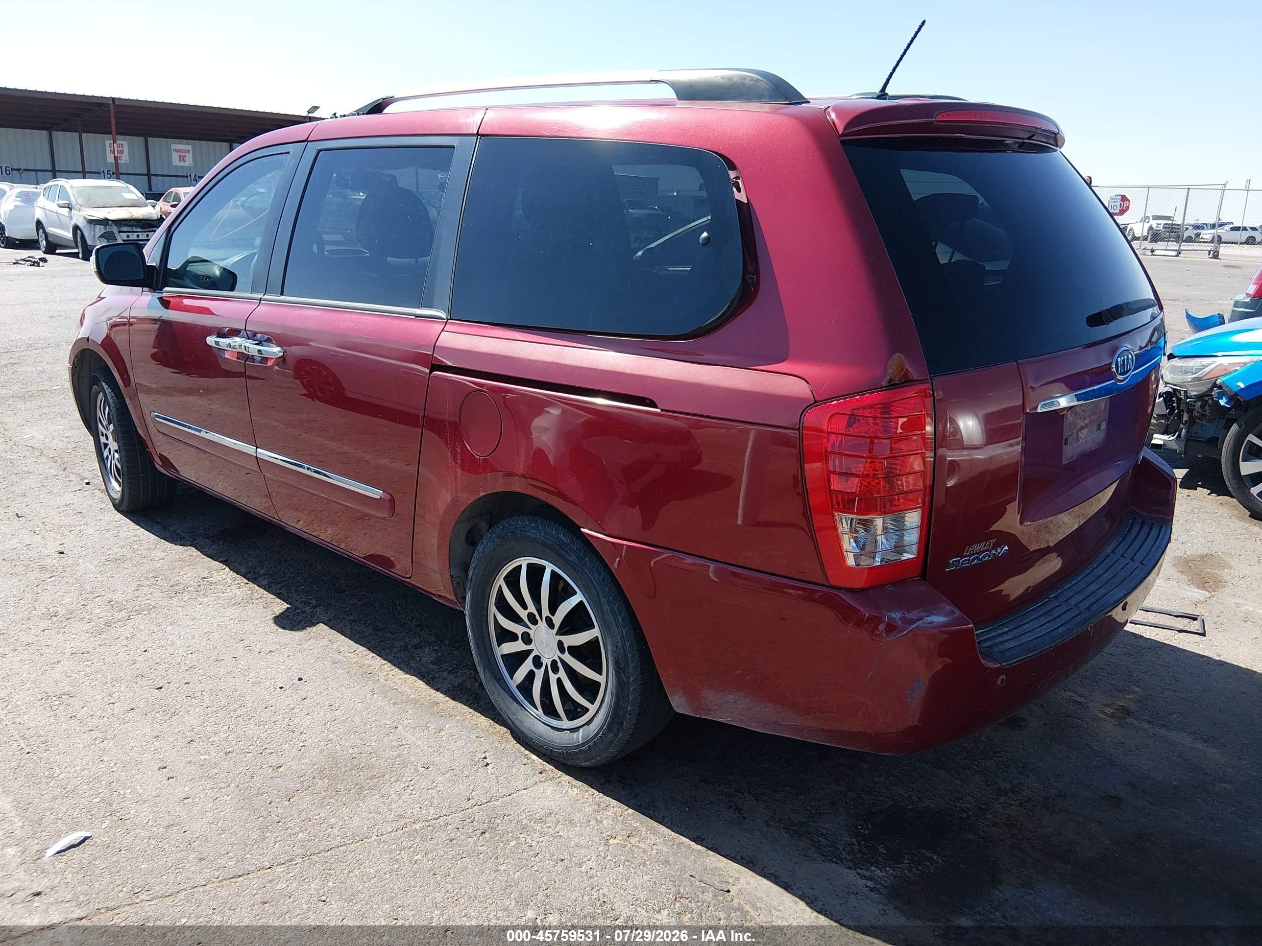 2012 Kia Sedona Ex Red vin: KNDMH4C79C6432713