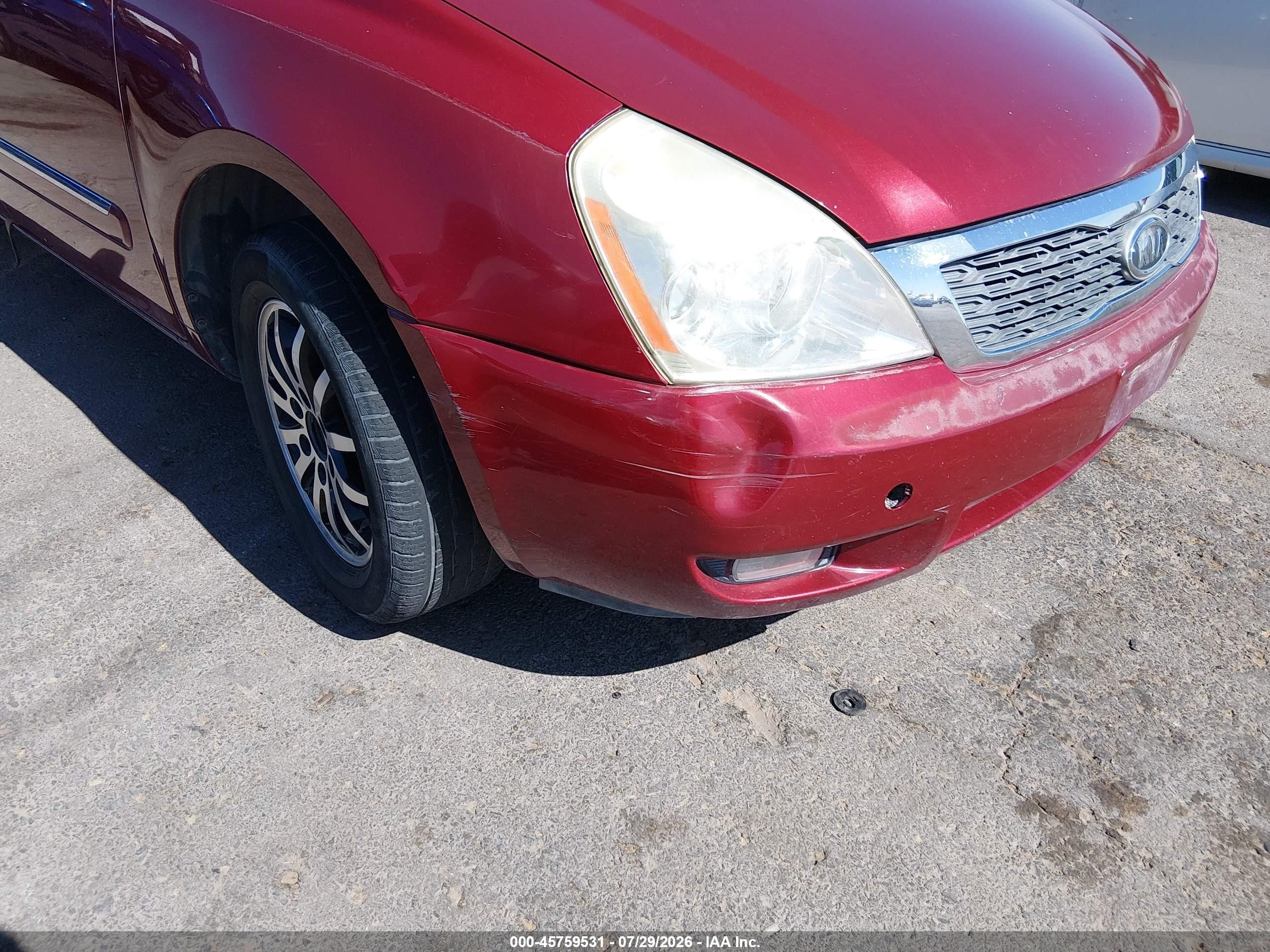 2012 Kia Sedona Ex Red vin: KNDMH4C79C6432713