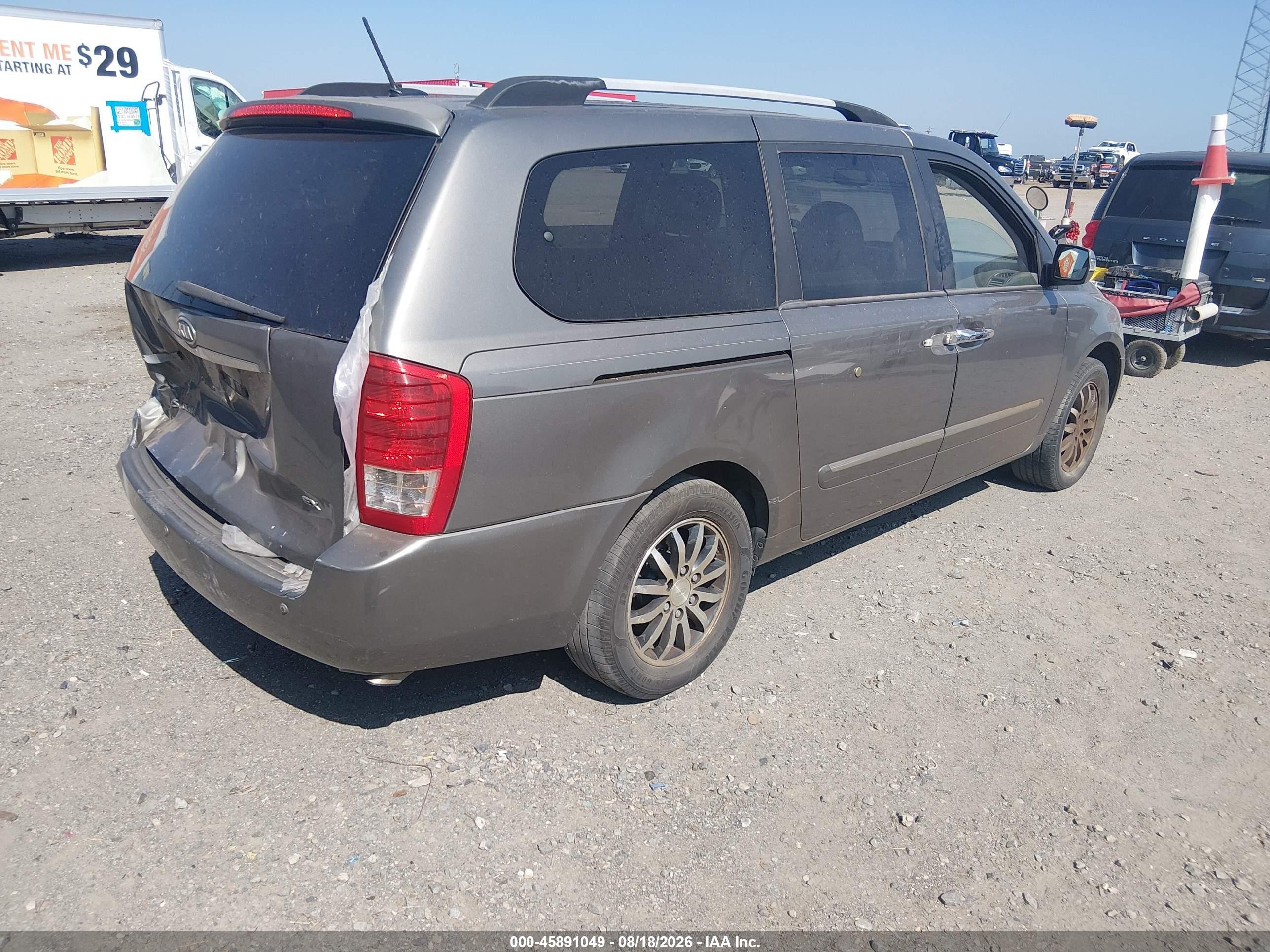 2012 Kia Sedona Ex Gray vin: KNDMH4C79C6433988