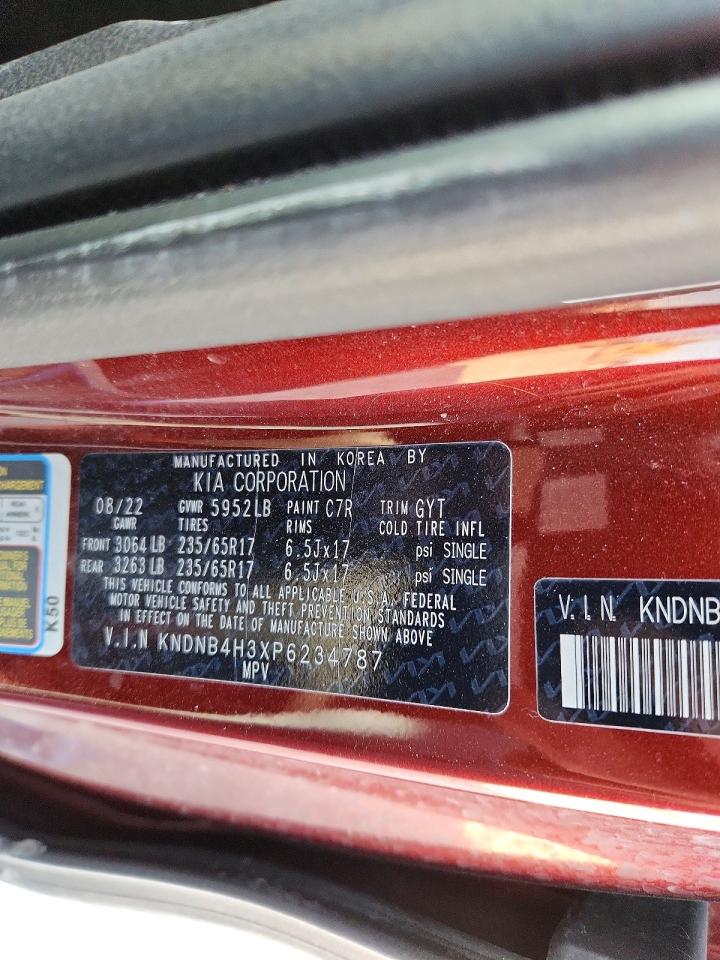 2023 Kia Carnival Lx Red vin: KNDNB4H3XP6234787