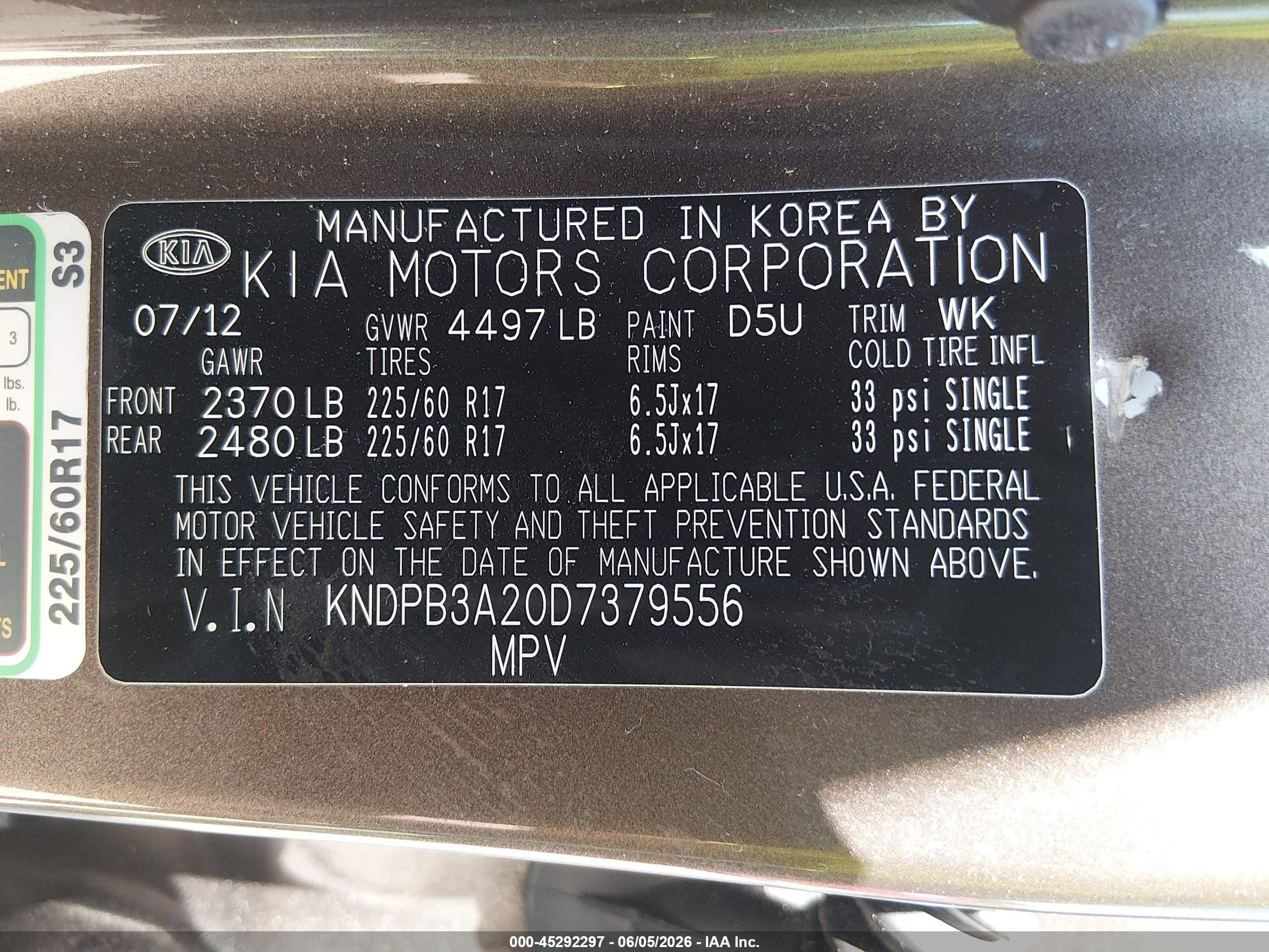 2013 Kia Sportage Lx Brown vin: KNDPB3A20D7379556