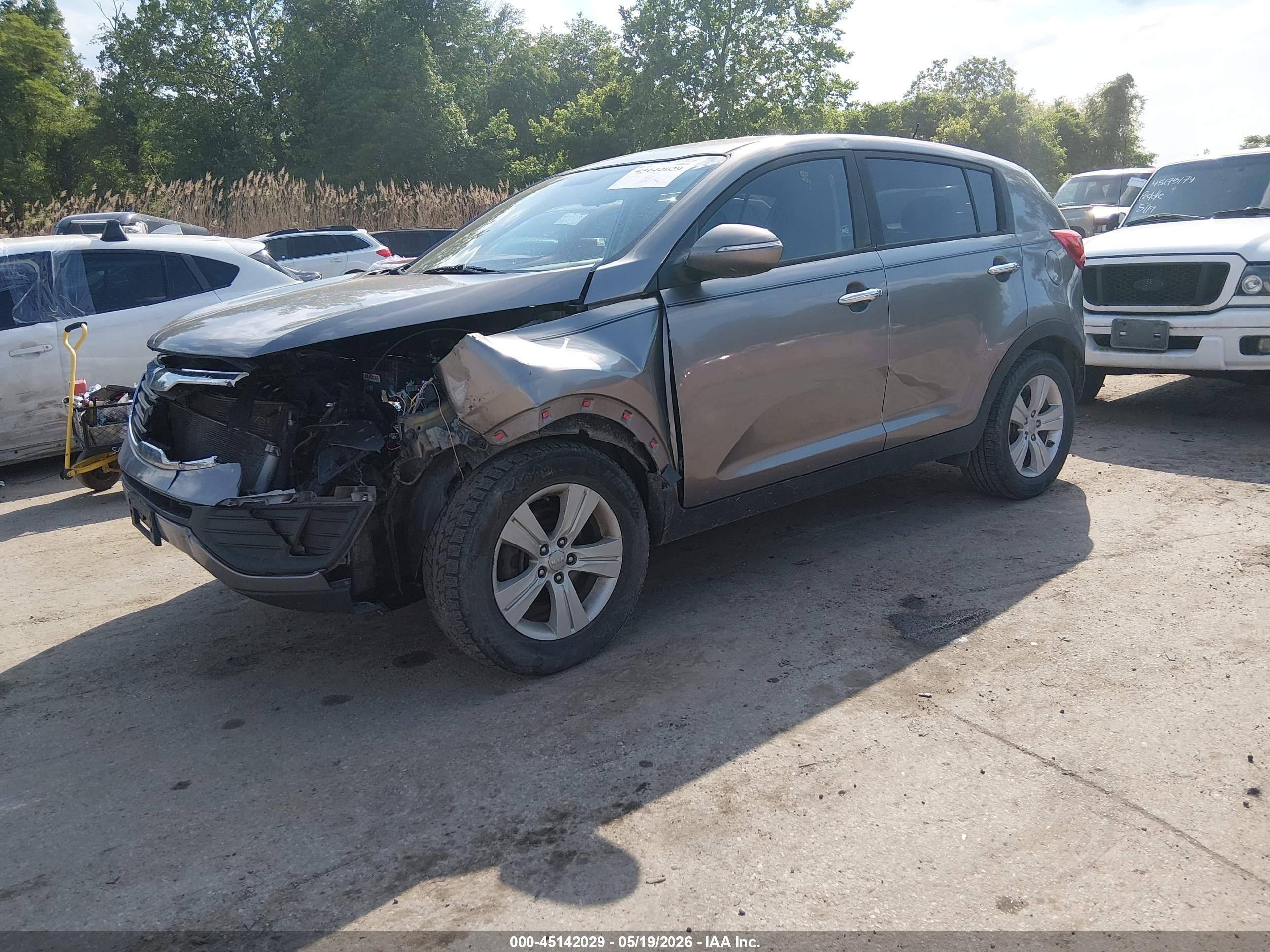 2013 Kia Sportage Lx Gray vin: KNDPB3A20D7416119