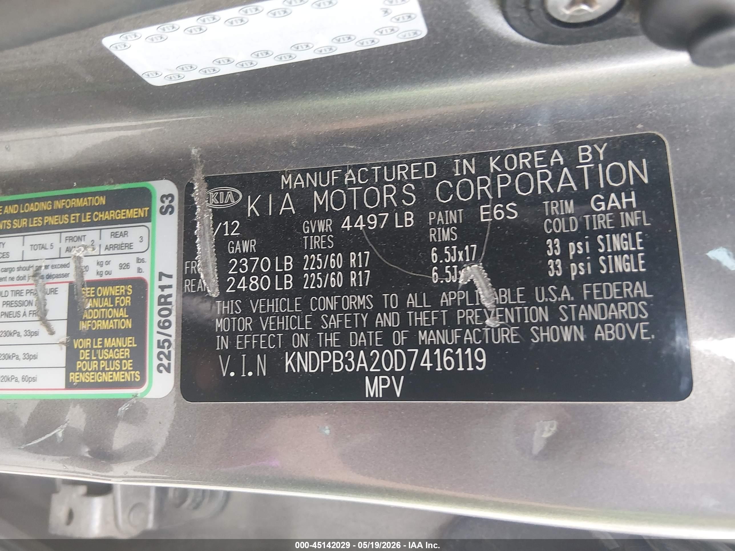 2013 Kia Sportage Lx Gray vin: KNDPB3A20D7416119