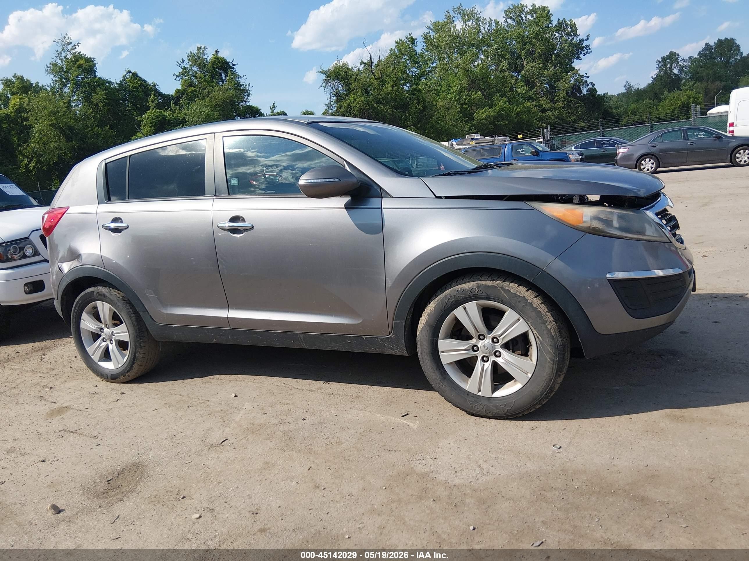 2013 Kia Sportage Lx Gray vin: KNDPB3A20D7416119