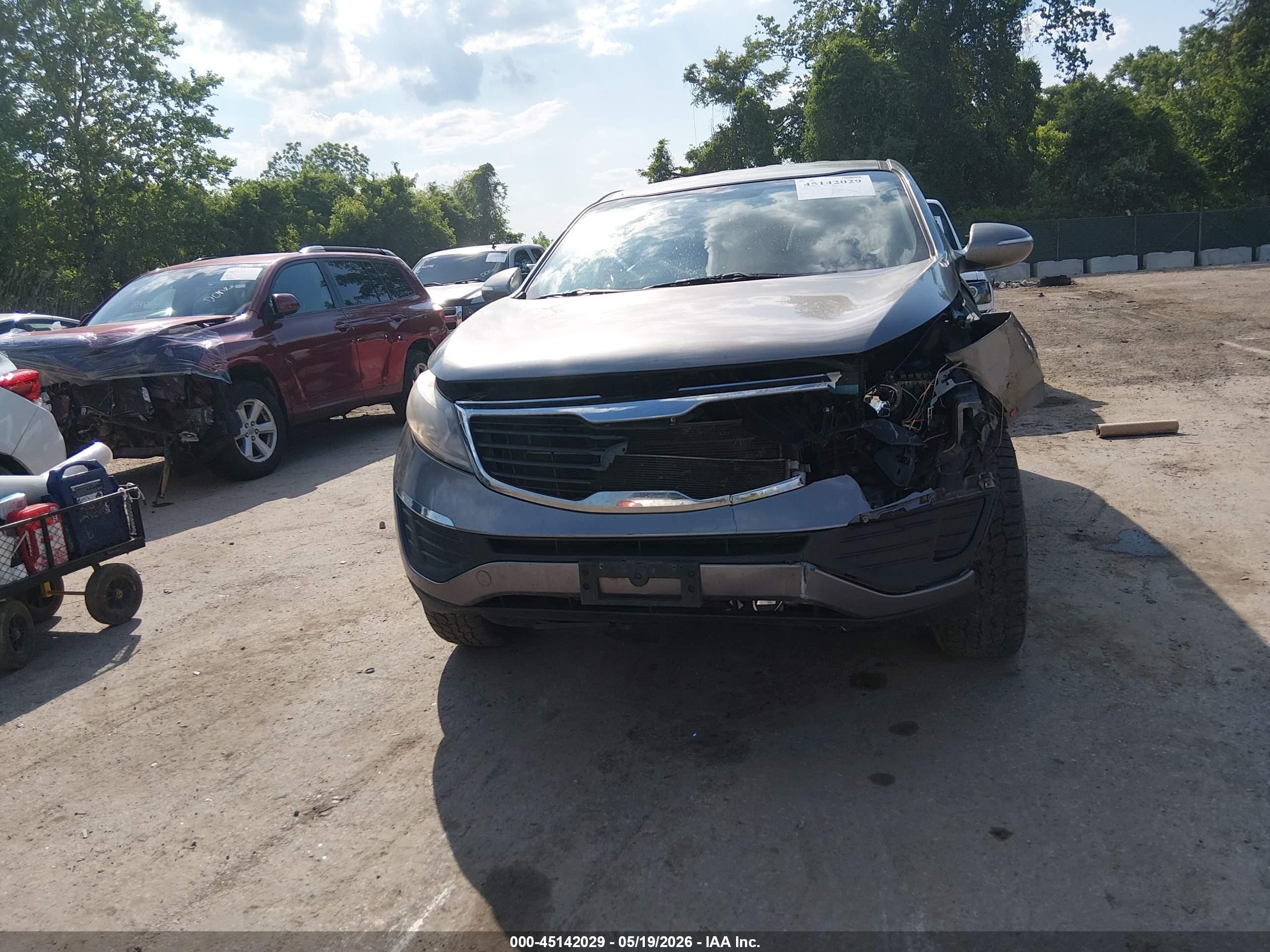 2013 Kia Sportage Lx Gray vin: KNDPB3A20D7416119