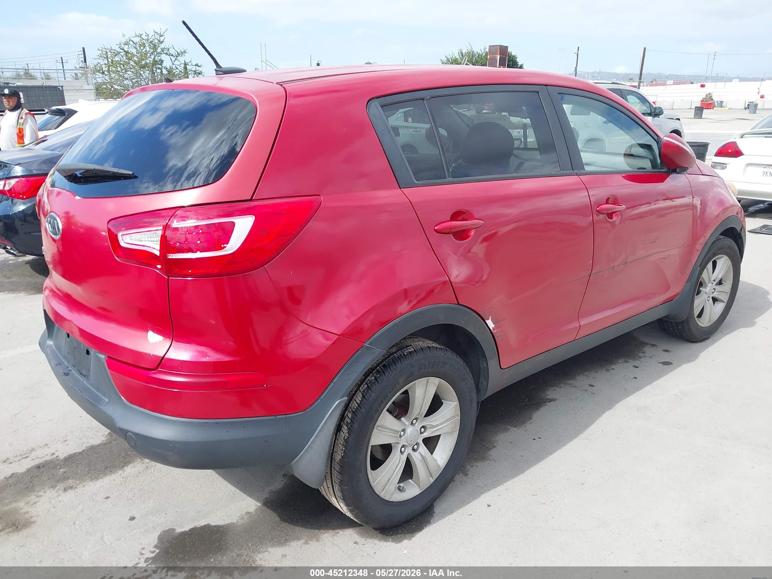 2012 Kia Sportage Lx Red vin: KNDPB3A21C7320305