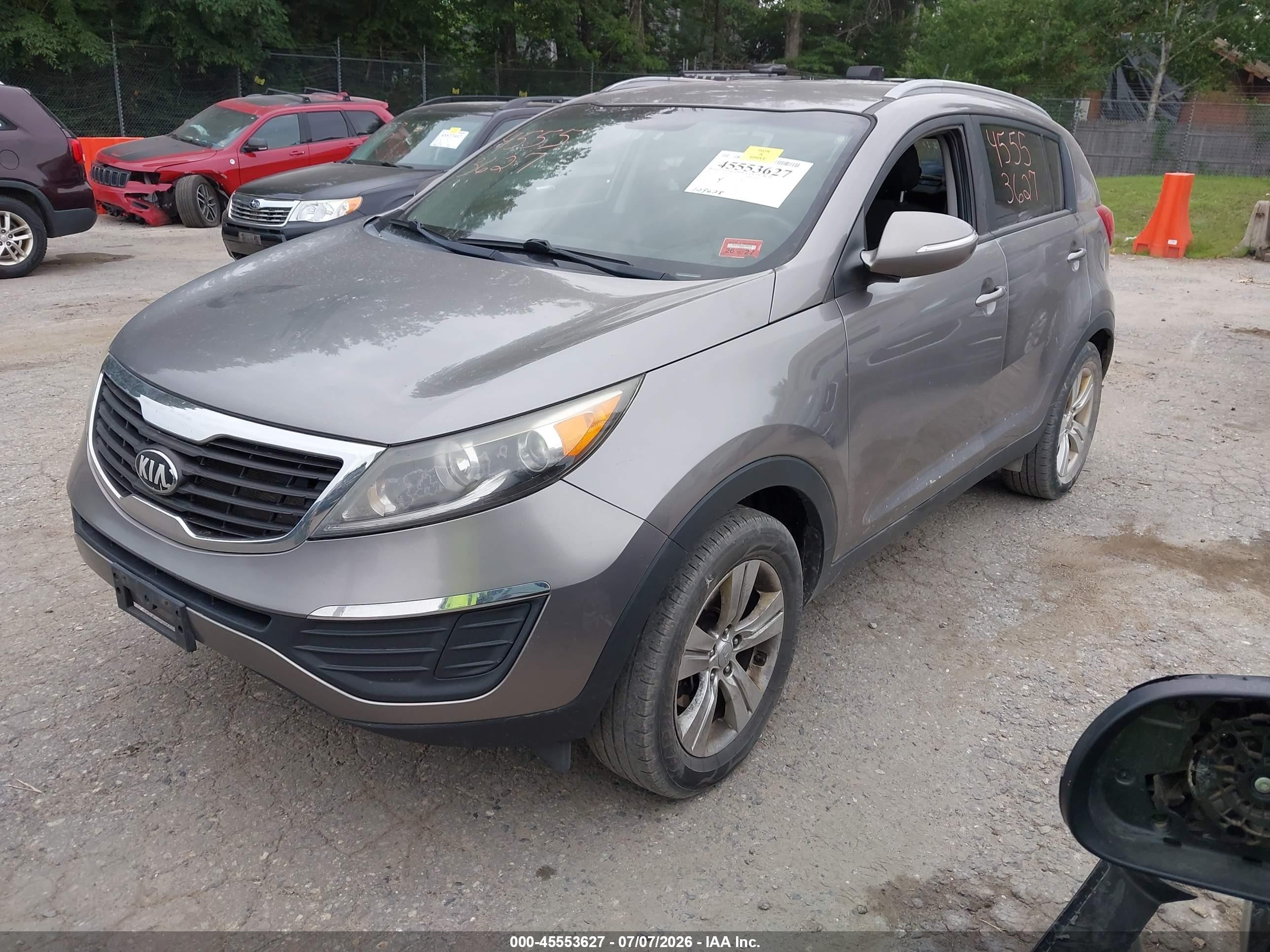 2013 Kia Sportage Lx Gray vin: KNDPB3A21D7358635