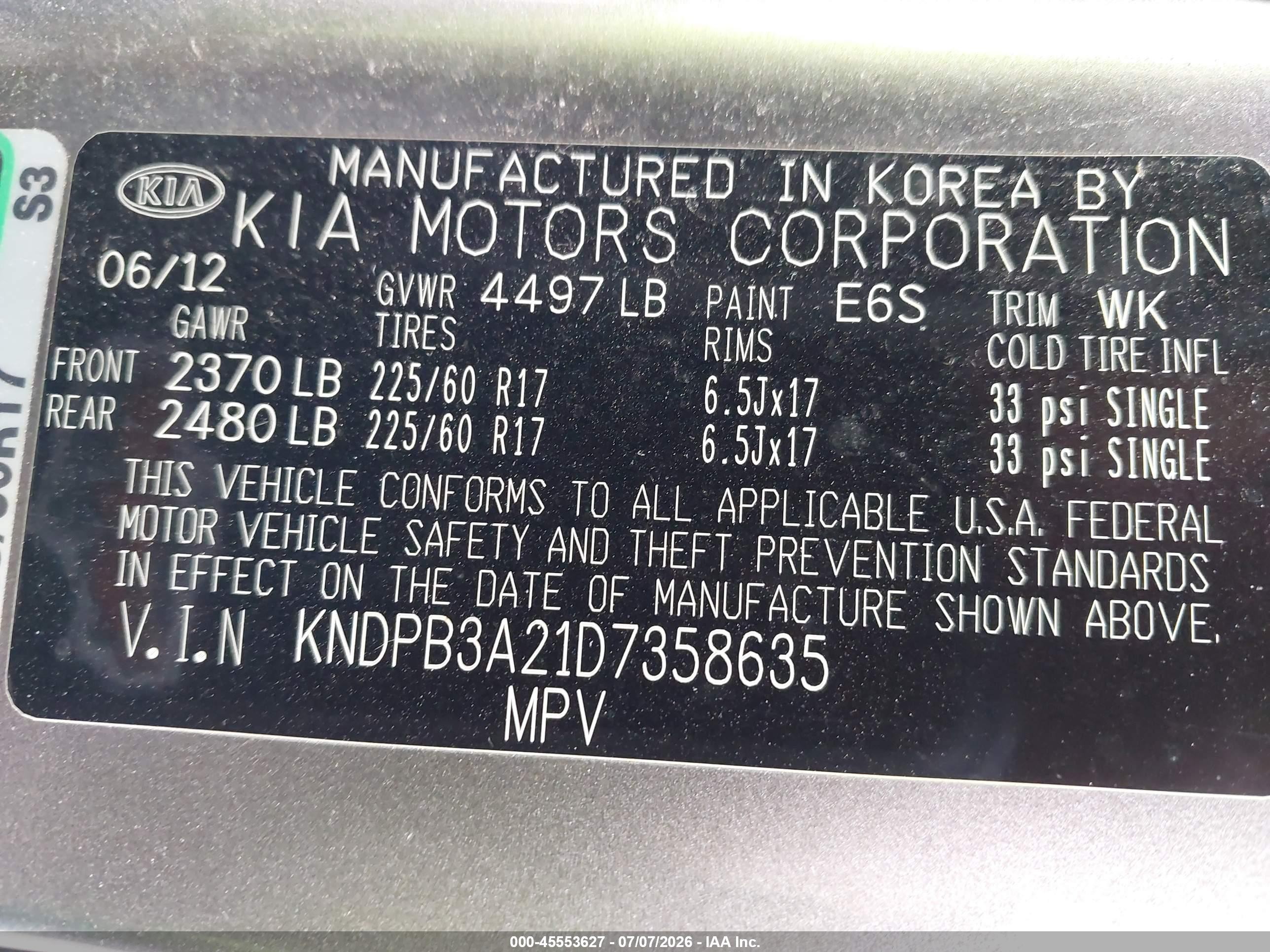 2013 Kia Sportage Lx Gray vin: KNDPB3A21D7358635