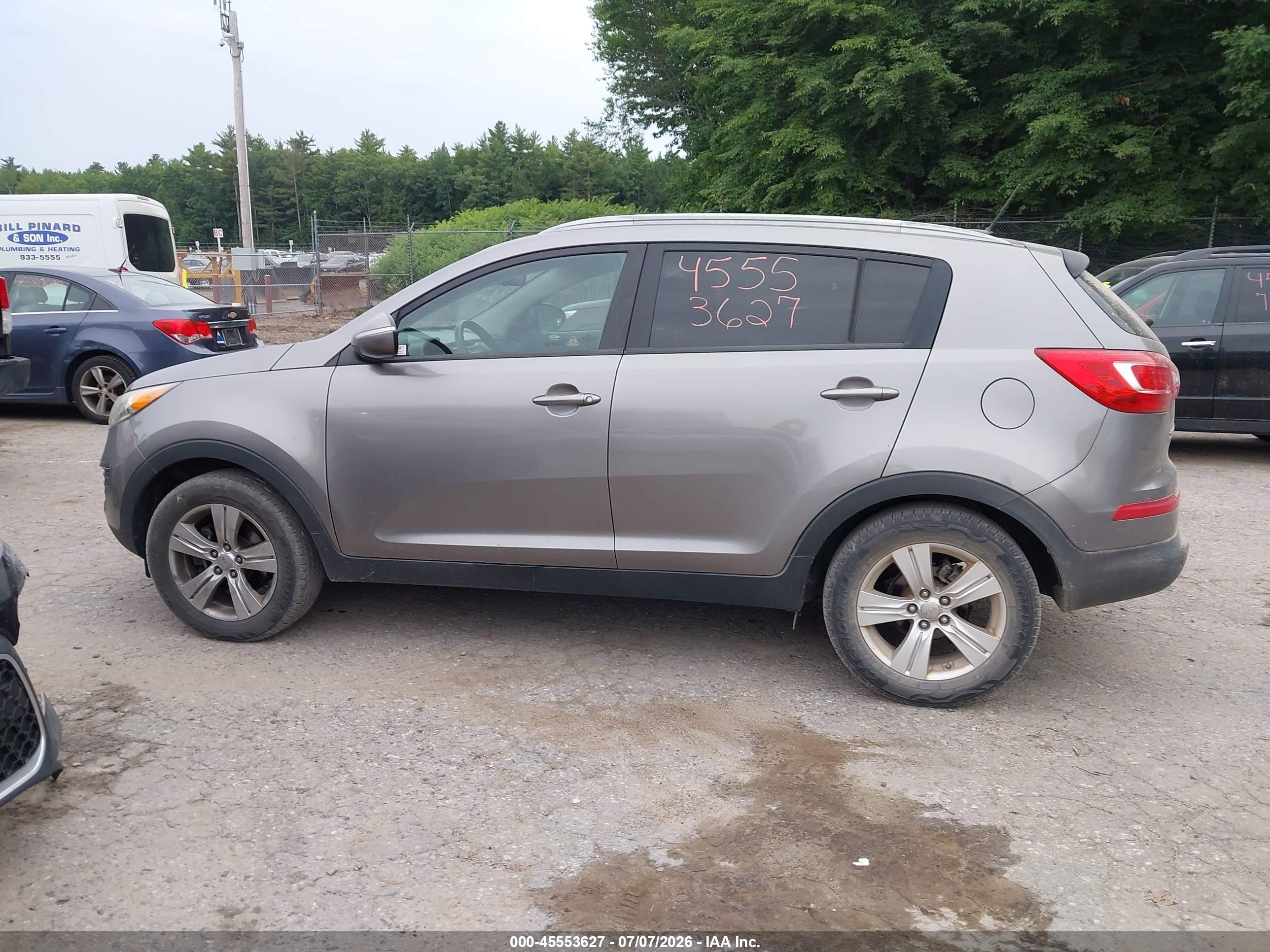 2013 Kia Sportage Lx Gray vin: KNDPB3A21D7358635