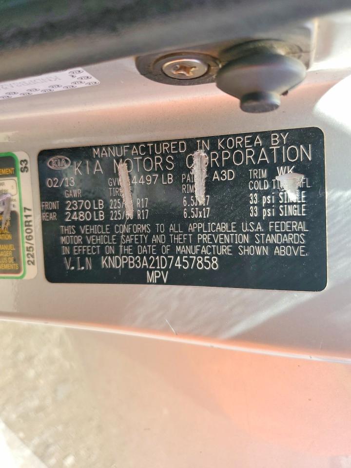 2013 Kia Sportage Base Gray vin: KNDPB3A21D7457858