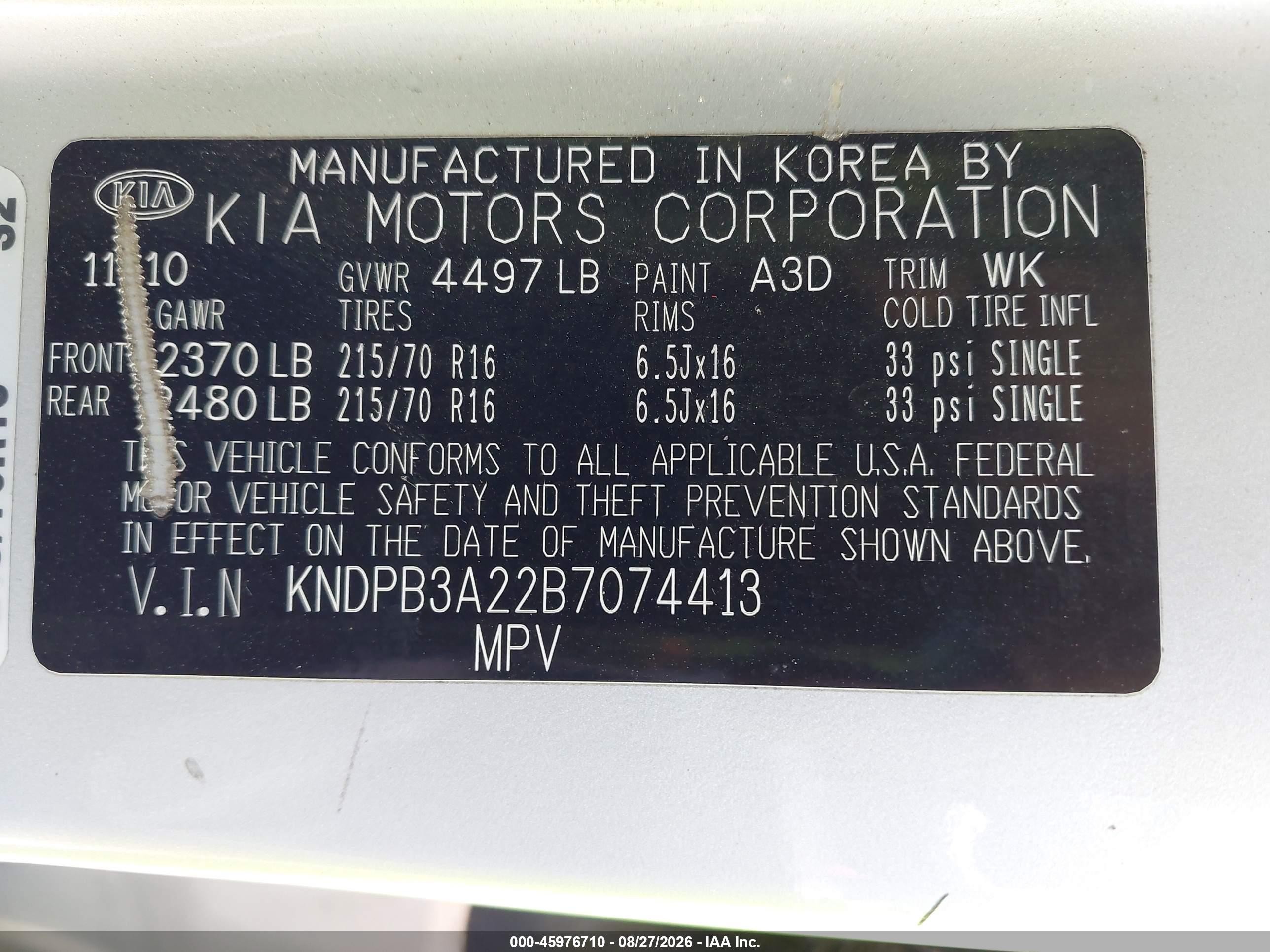 2011 Kia Sportage Lx Silver vin: KNDPB3A22B7074413