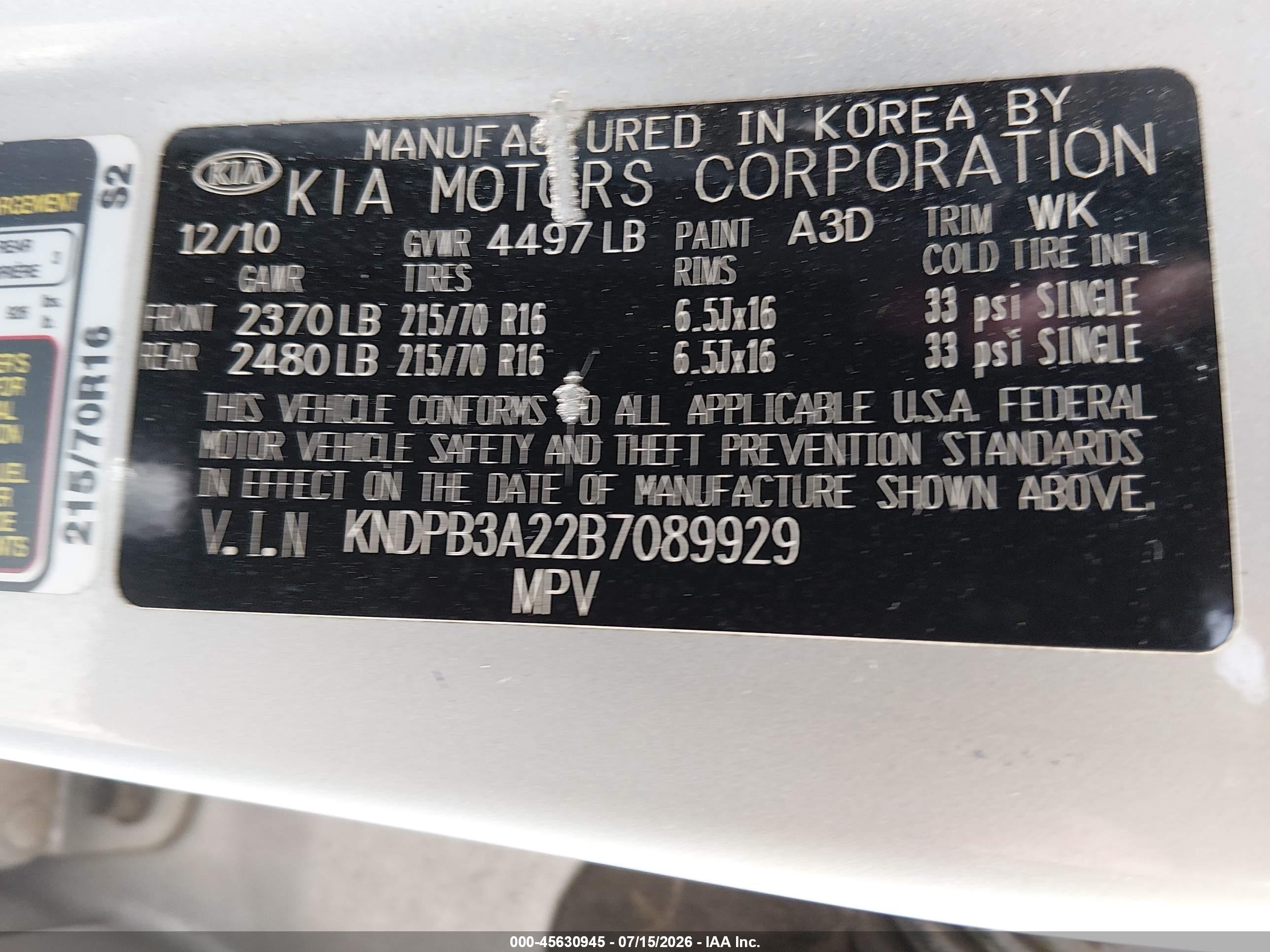 2011 Kia Sportage Lx Silver vin: KNDPB3A22B7089929