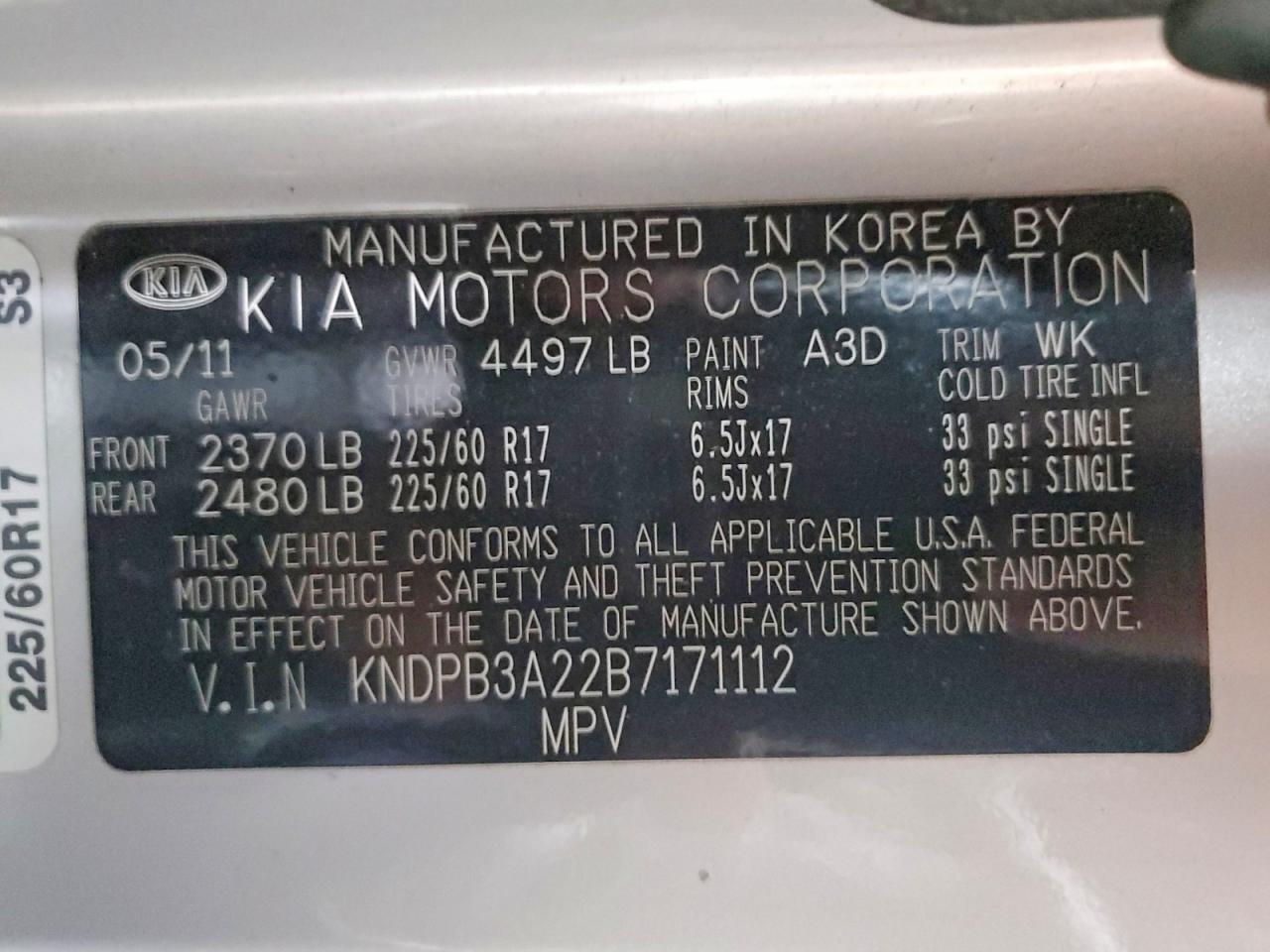 2011 Kia Sportage Lx Silver vin: KNDPB3A22B7171112