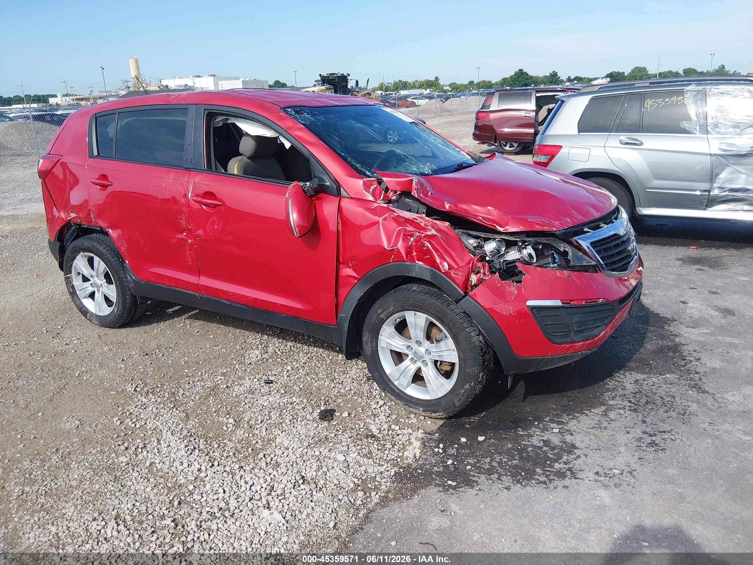 2012 Kia Sportage Lx Red vin: KNDPB3A22C7224702