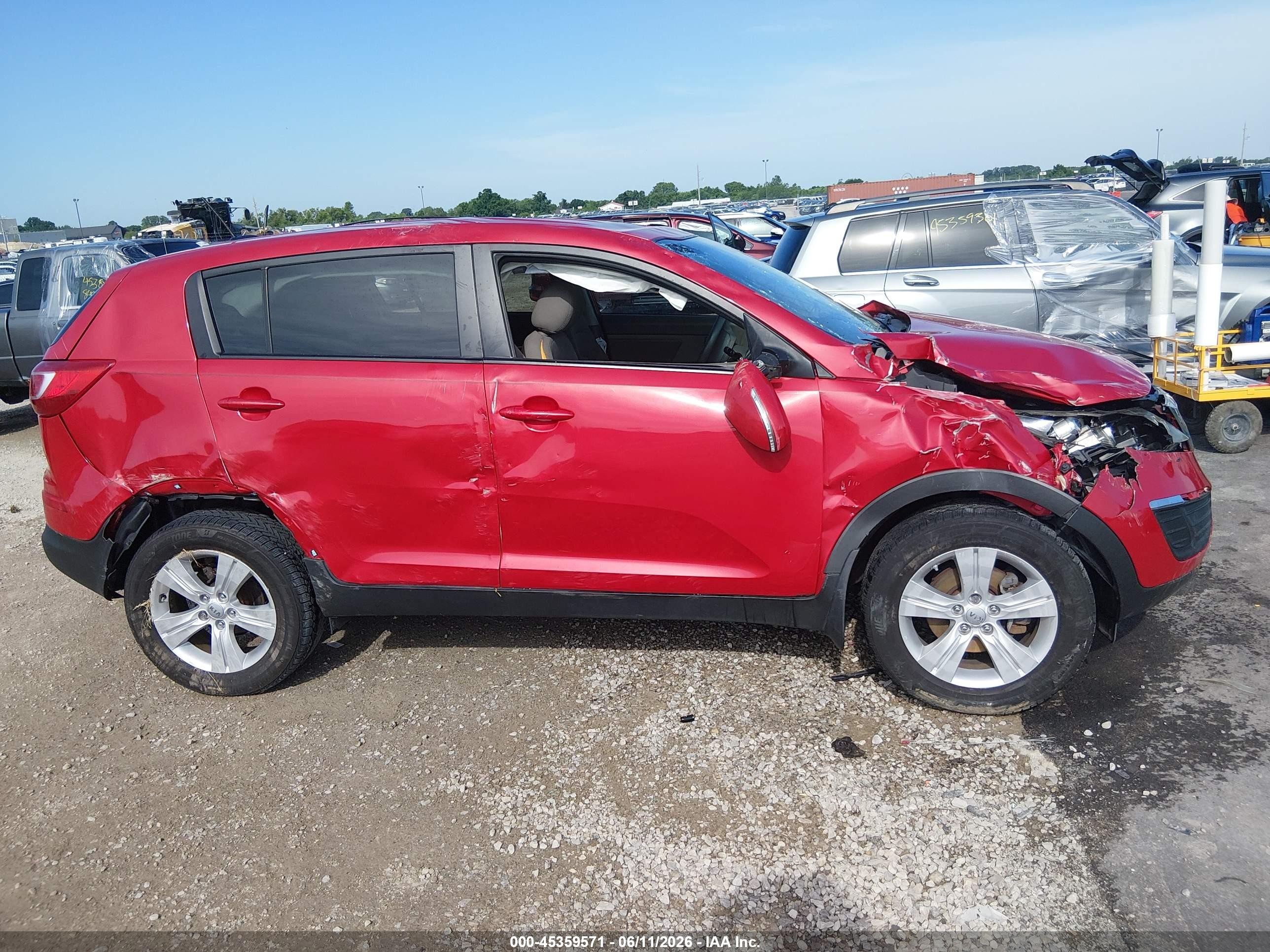 2012 Kia Sportage Lx Красный vin: KNDPB3A22C7224702
