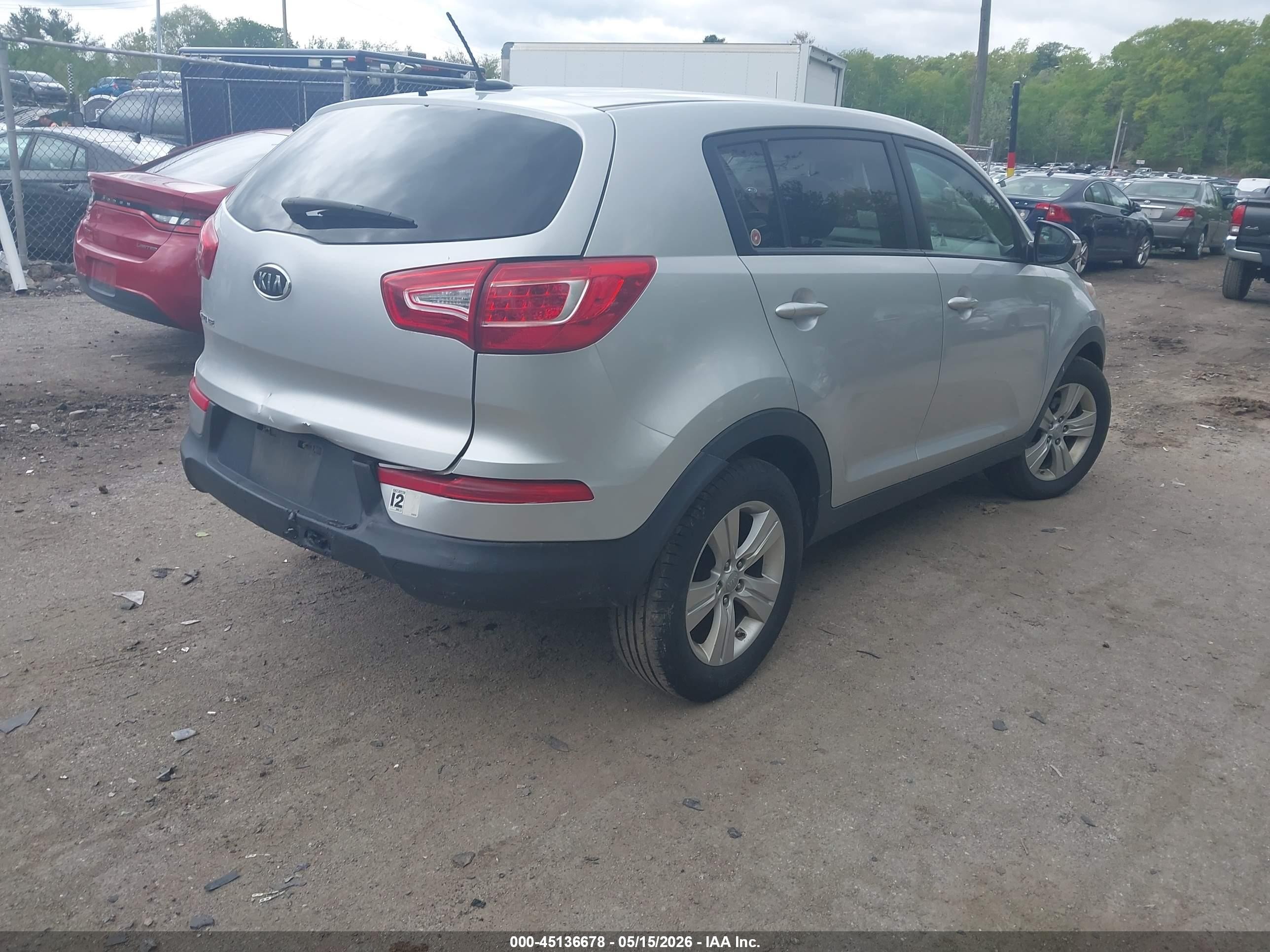 2012 Kia Sportage Lx Silver vin: KNDPB3A22C7238888