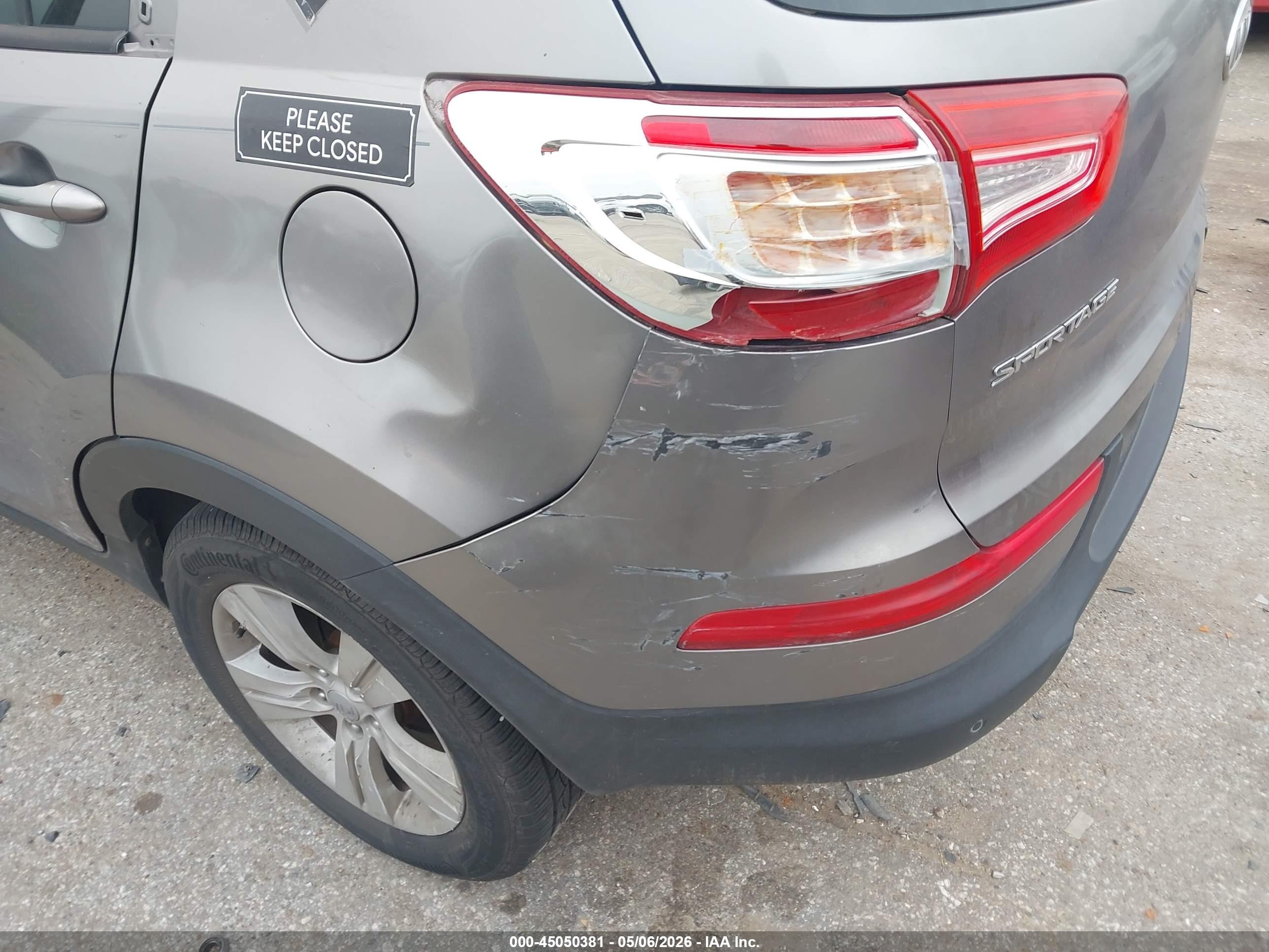 2012 Kia Sportage Lx Gray vin: KNDPB3A22C7259529