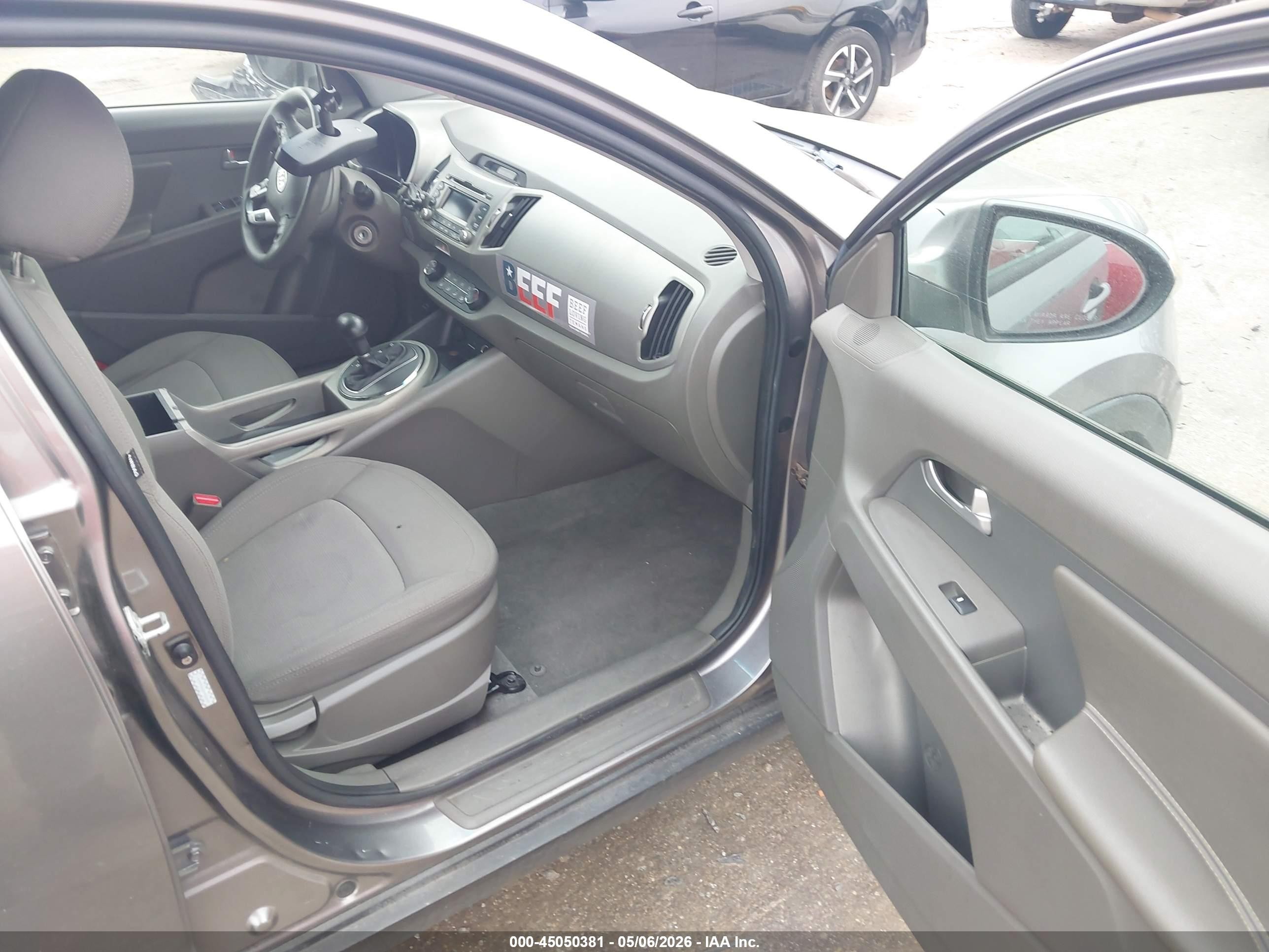 2012 Kia Sportage Lx Gray vin: KNDPB3A22C7259529