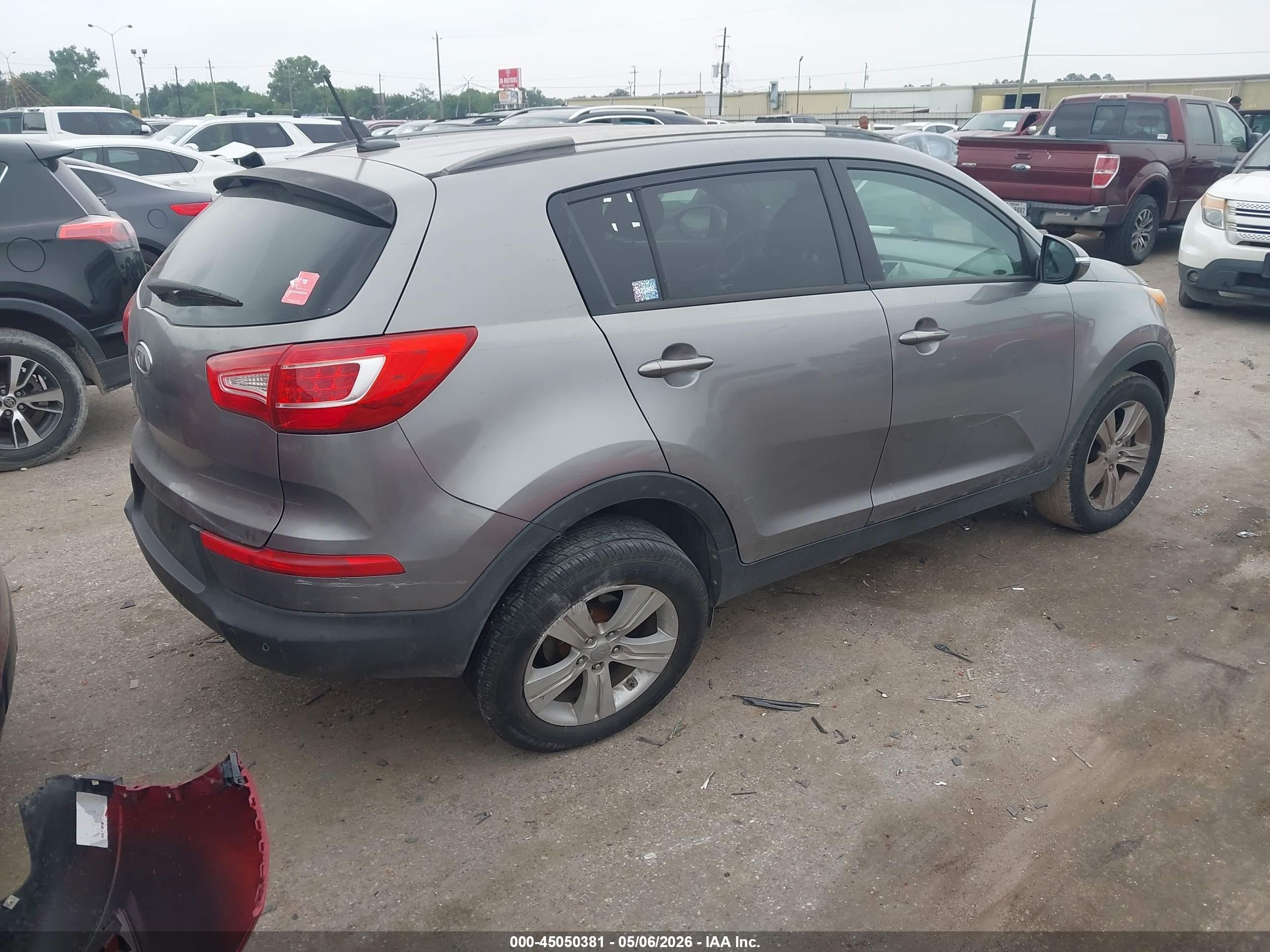 2012 Kia Sportage Lx Gray vin: KNDPB3A22C7259529