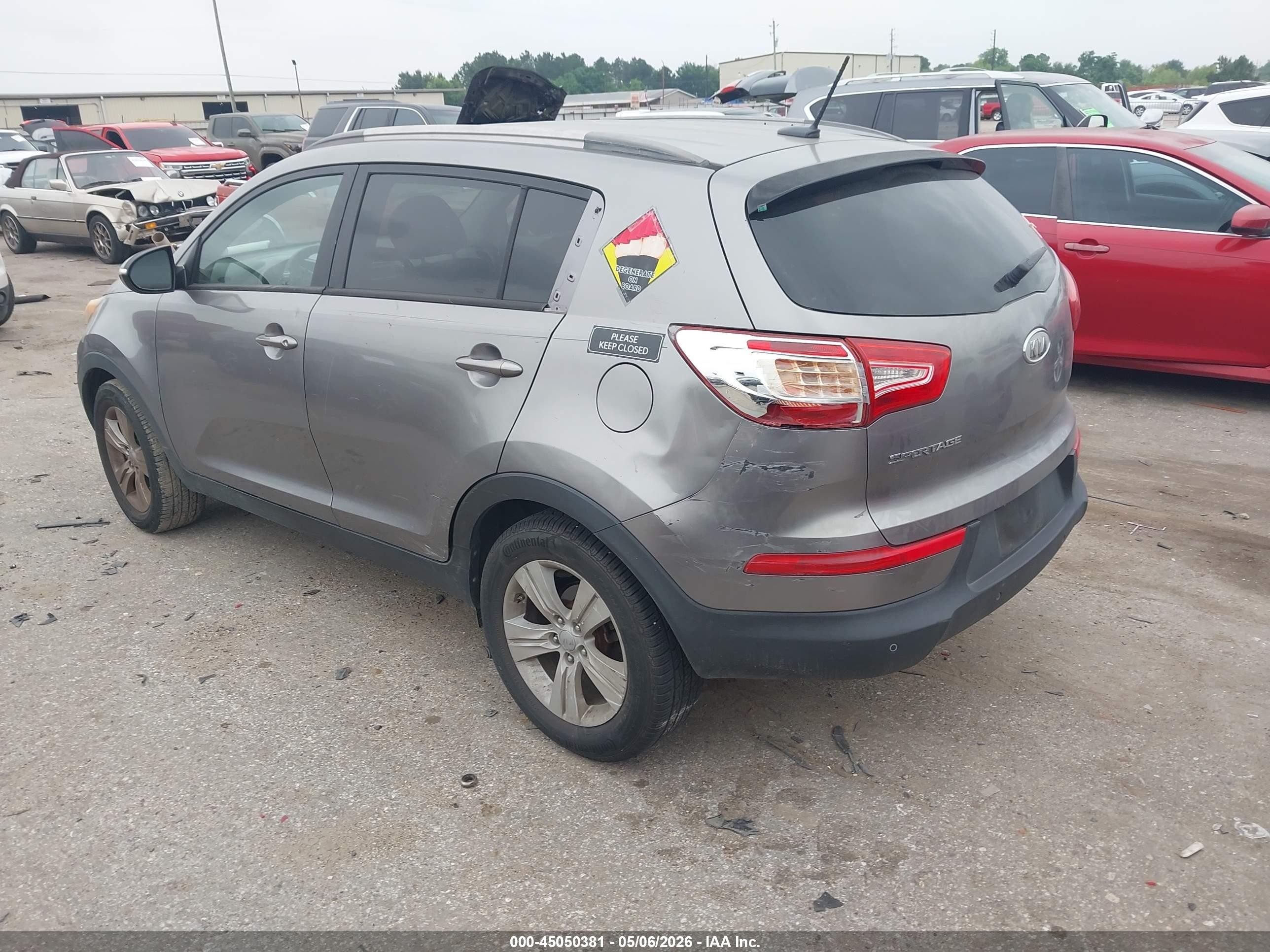 2012 Kia Sportage Lx Gray vin: KNDPB3A22C7259529