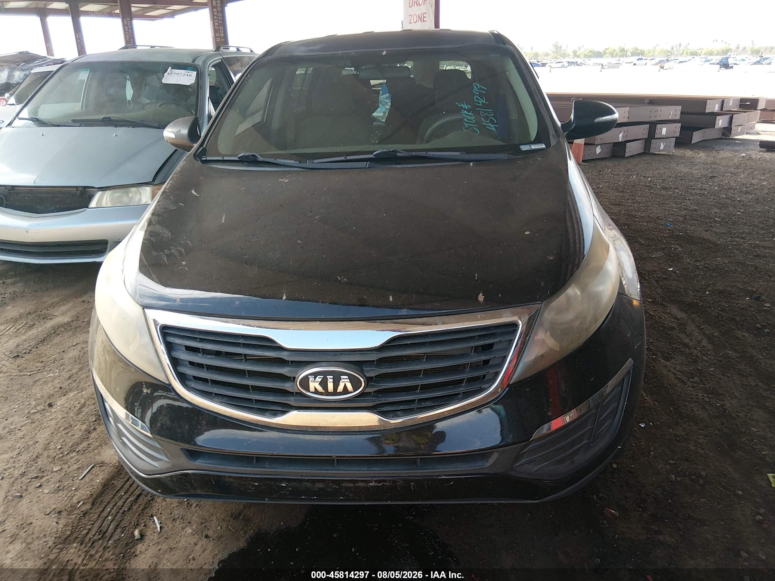 2012 Kia Sportage Lx Black vin: KNDPB3A22C7324444