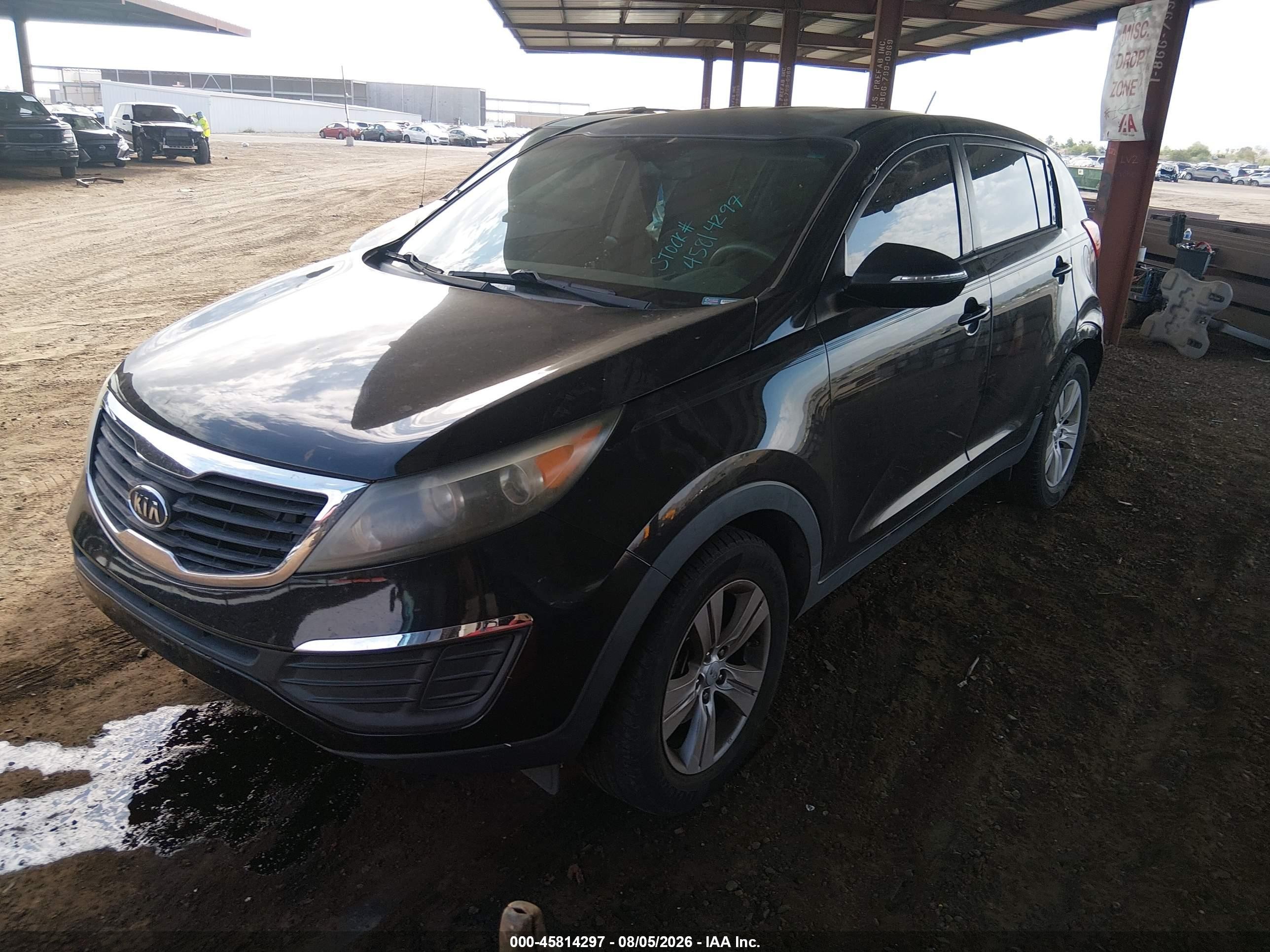 2012 Kia Sportage Lx Black vin: KNDPB3A22C7324444
