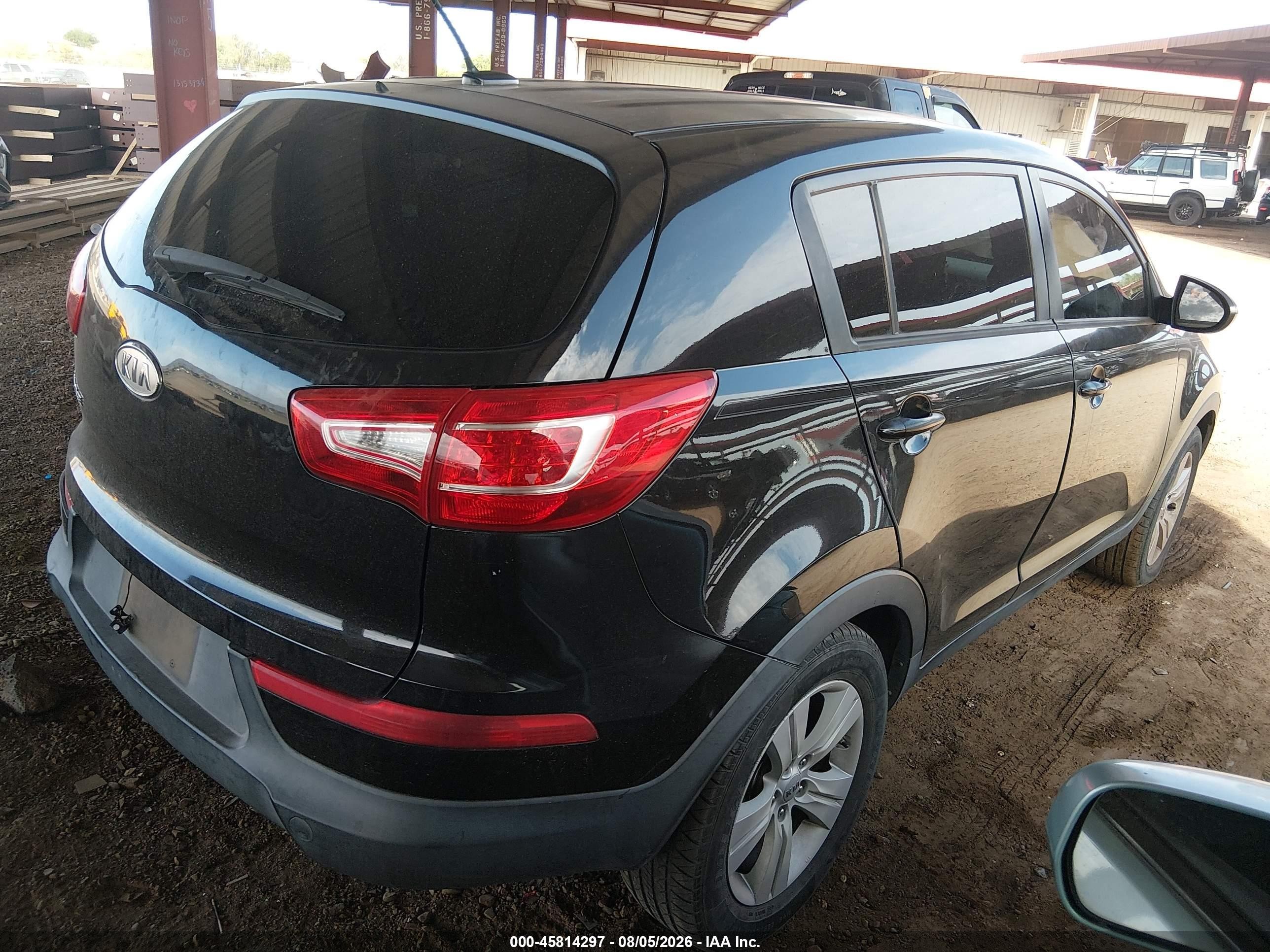 2012 Kia Sportage Lx Black vin: KNDPB3A22C7324444