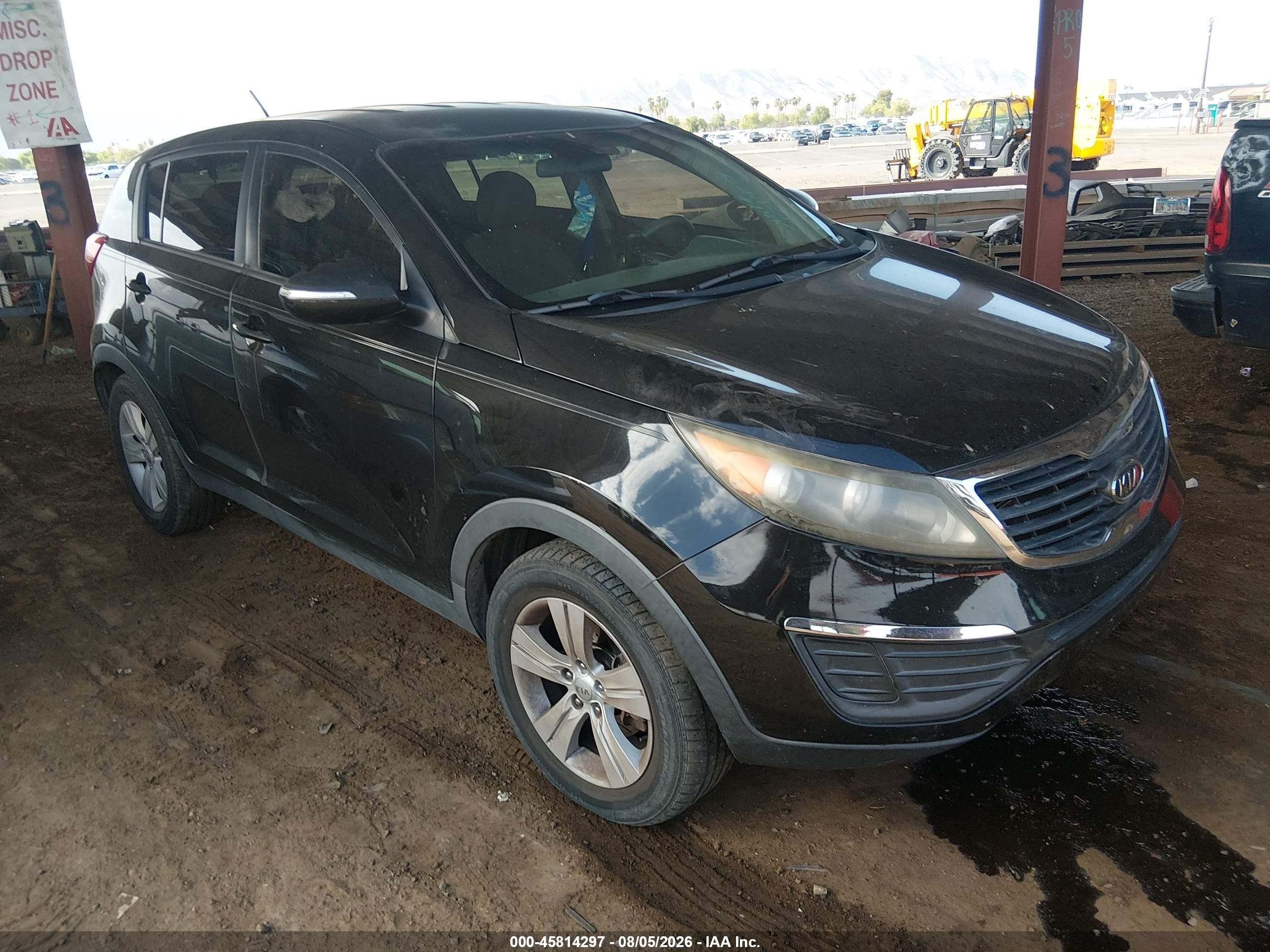 2012 Kia Sportage Lx Black vin: KNDPB3A22C7324444