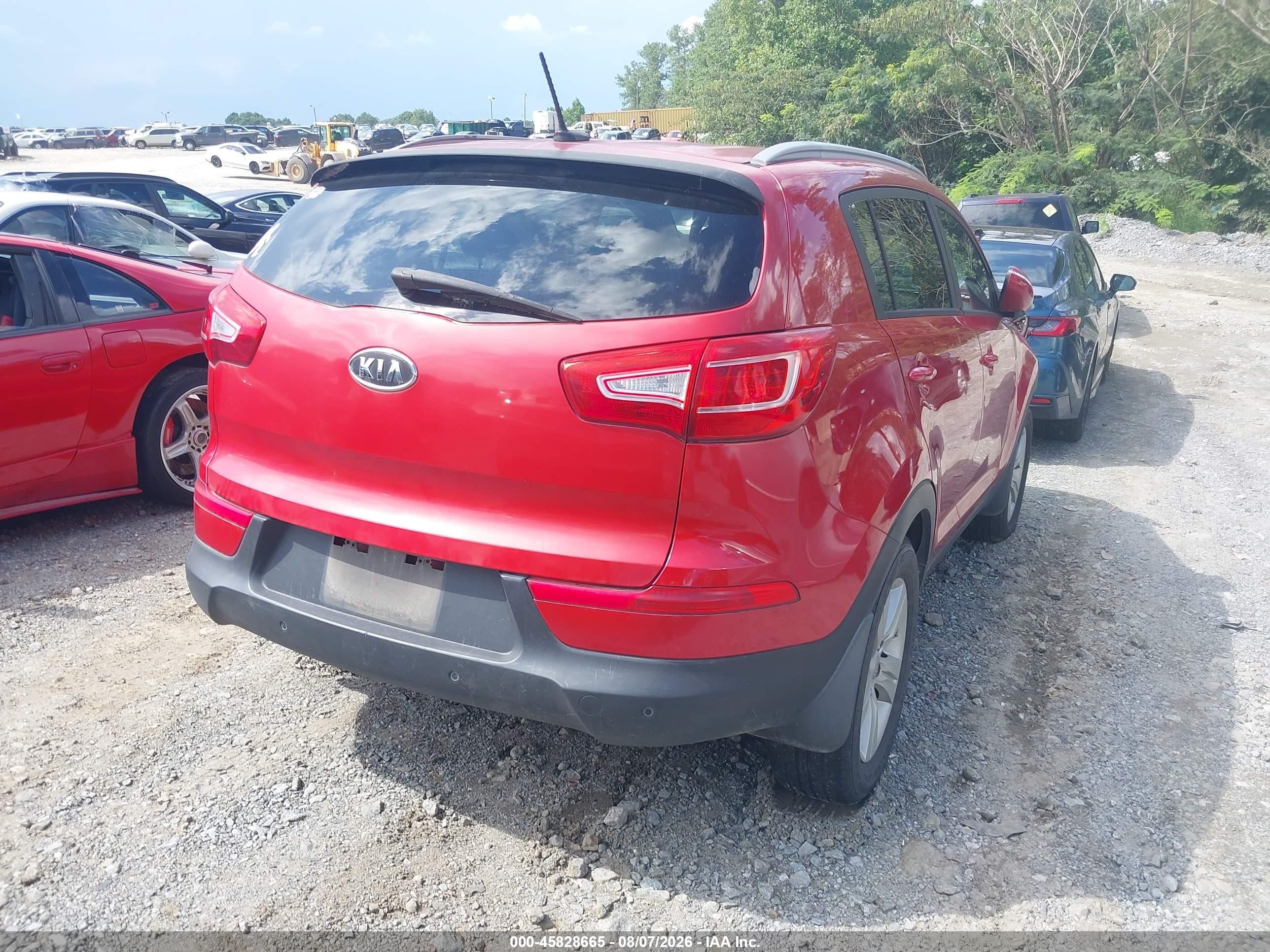 2012 Kia Sportage Lx Red vin: KNDPB3A22C7349361