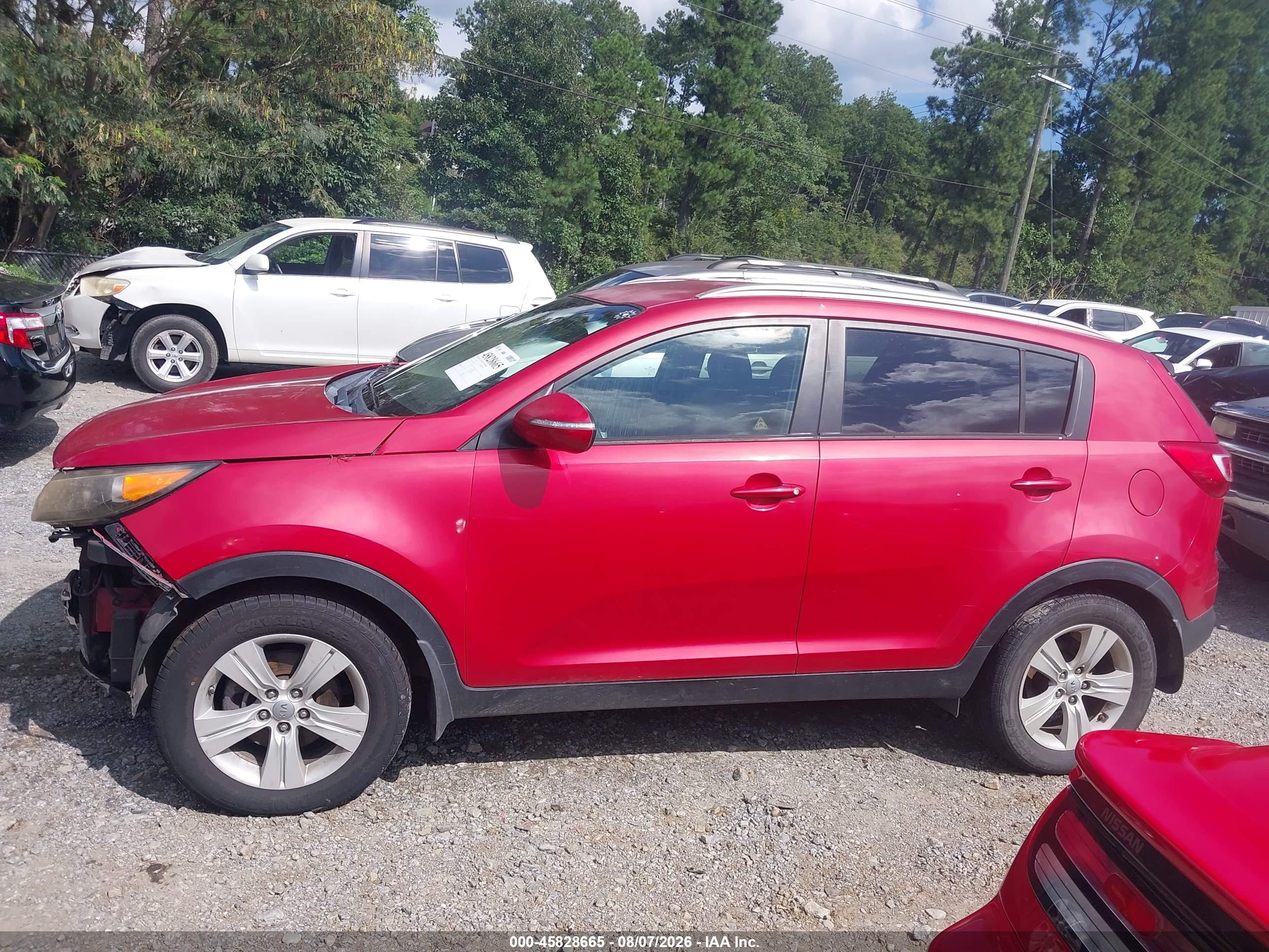 2012 Kia Sportage Lx Red vin: KNDPB3A22C7349361