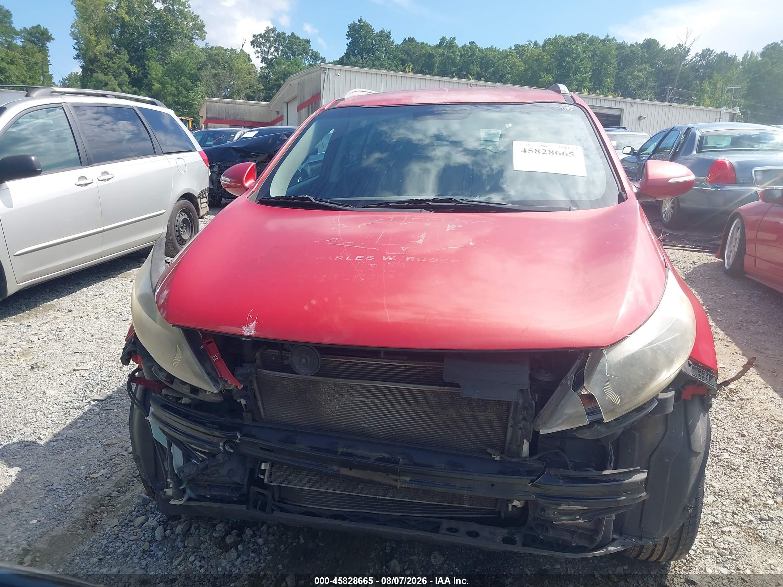 2012 Kia Sportage Lx Red vin: KNDPB3A22C7349361