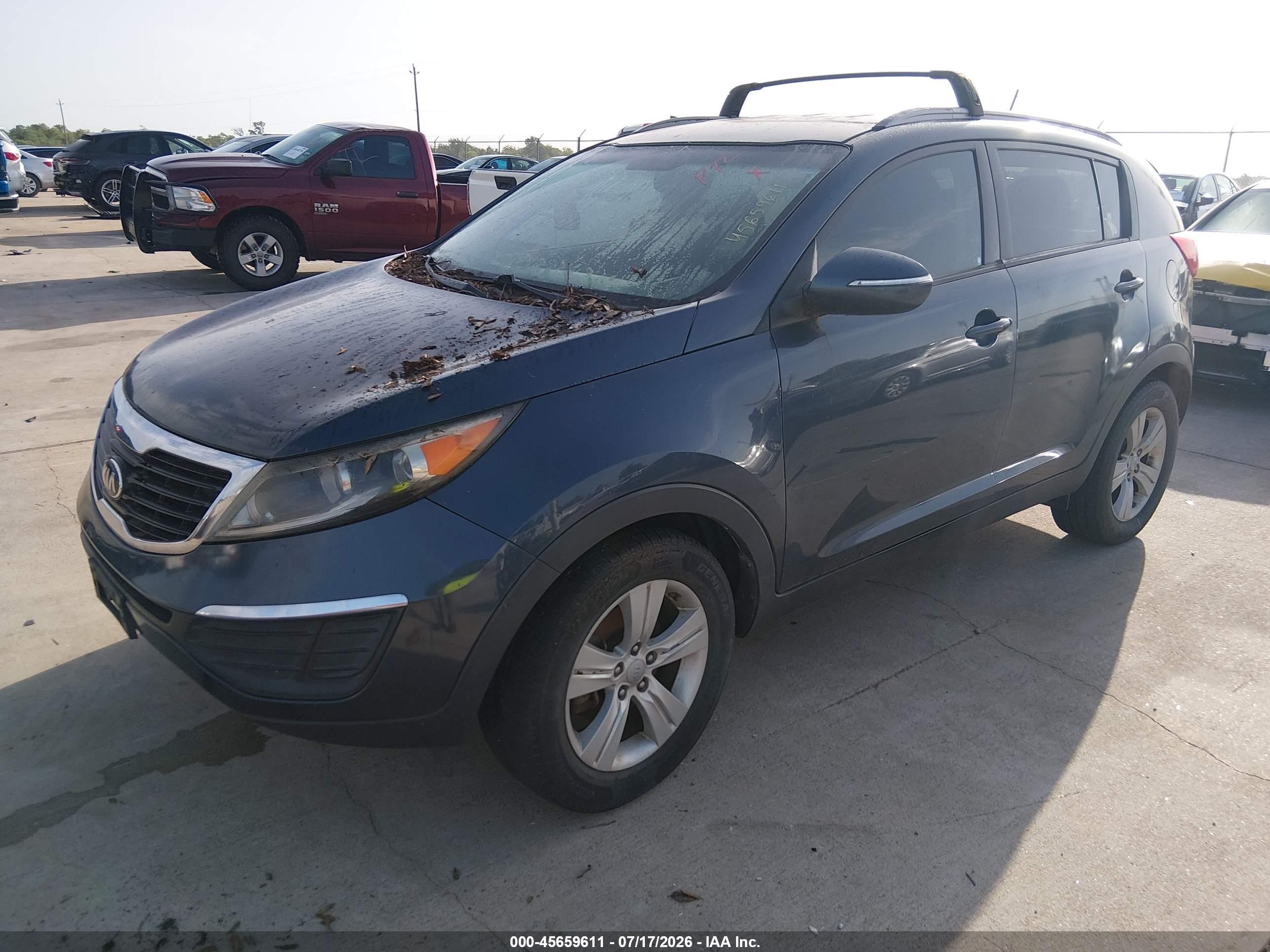 2013 Kia Sportage Lx Gray vin: KNDPB3A22D7371782