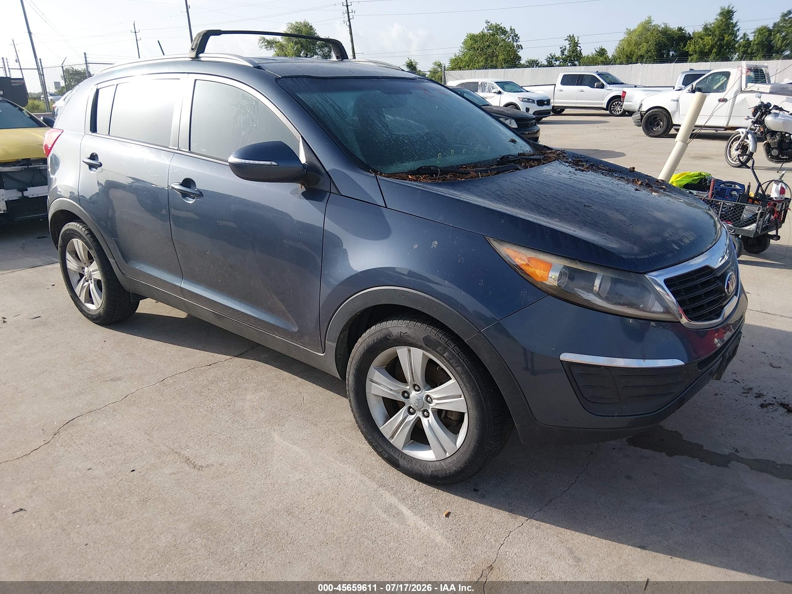 2013 Kia Sportage Lx Gray vin: KNDPB3A22D7371782