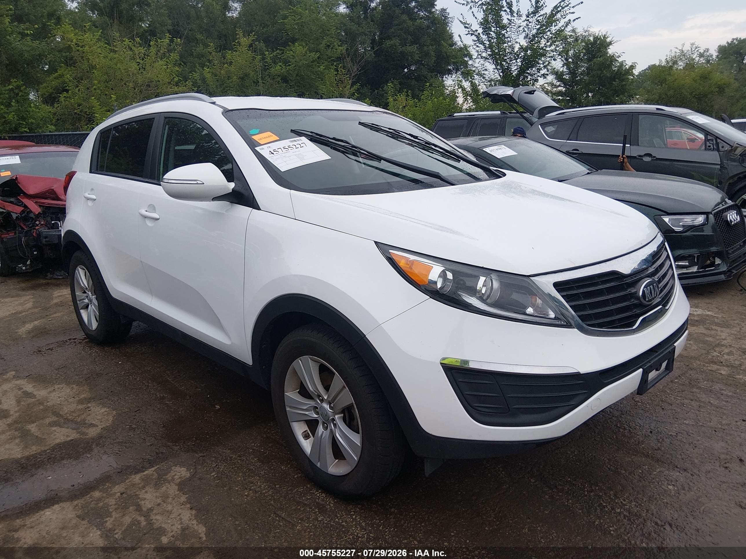 2013 Kia Sportage Lx White vin: KNDPB3A22D7468092